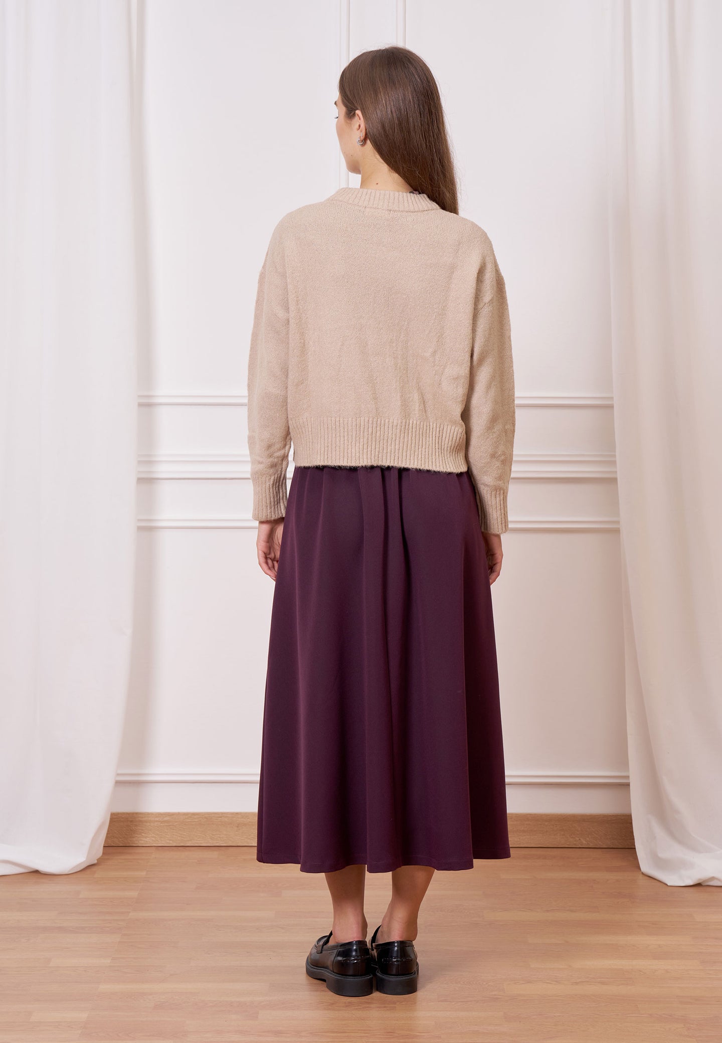 Maglione con profili a costine