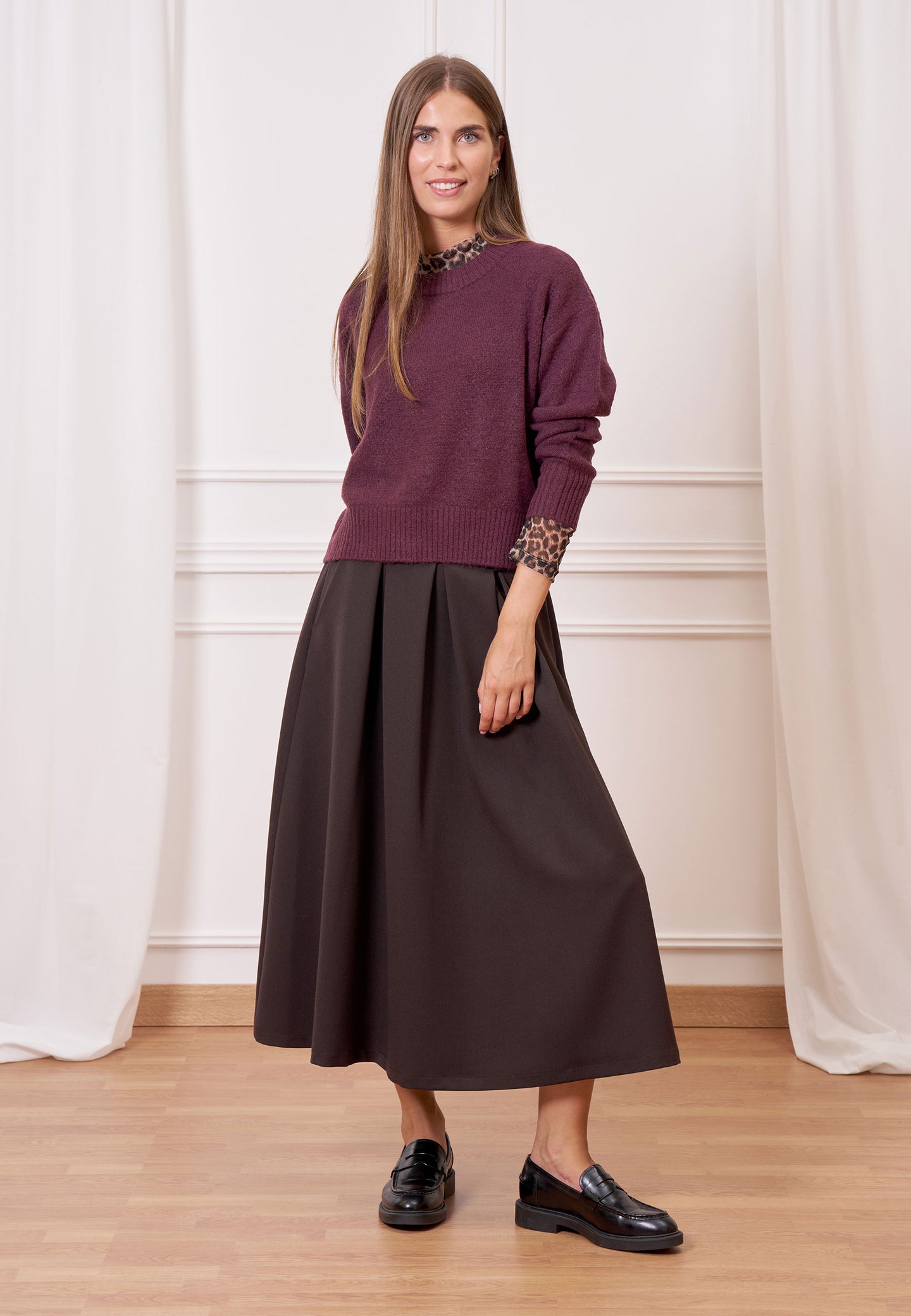 Maglione con profili a costine