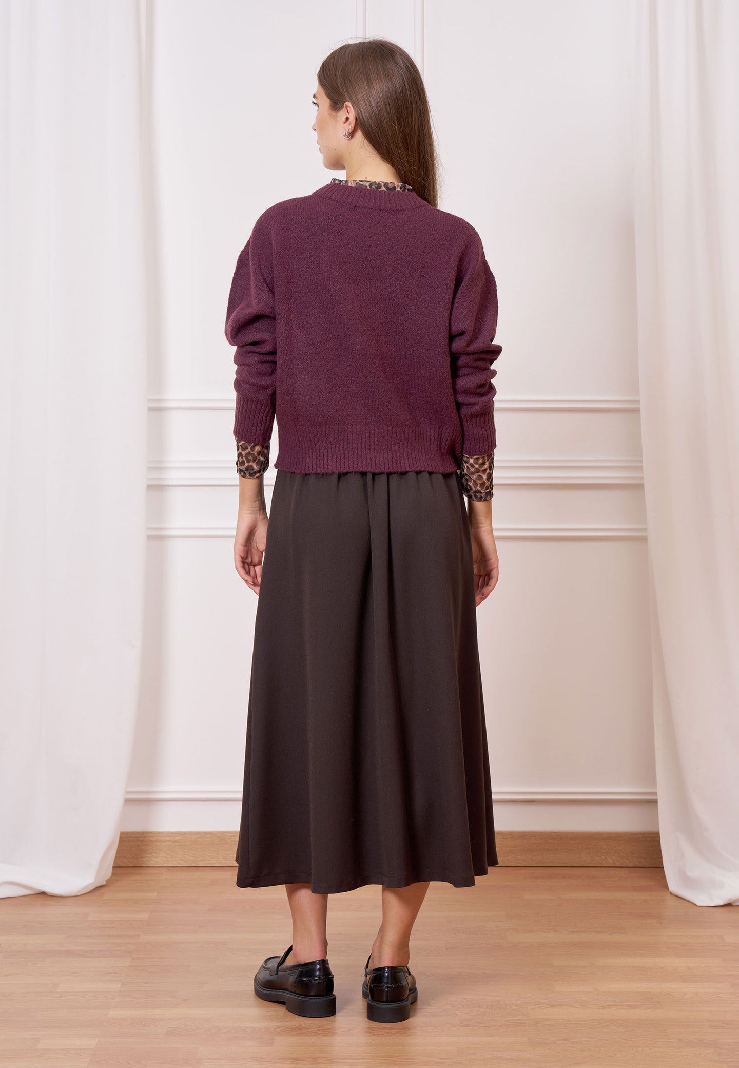 Maglione con profili a costine