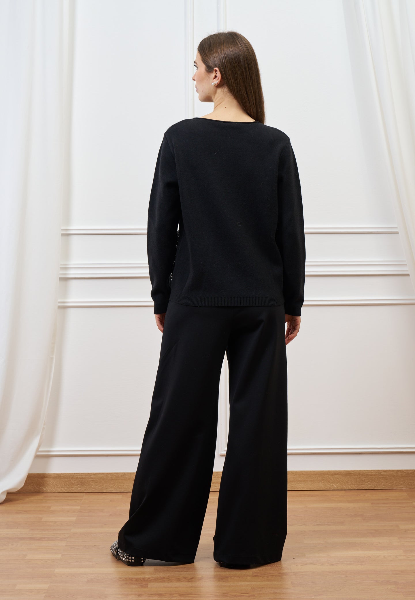 Maglia con tasche sfrangiate