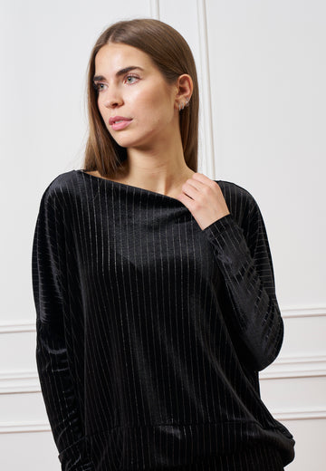 Maglia in velluto gessata lurex