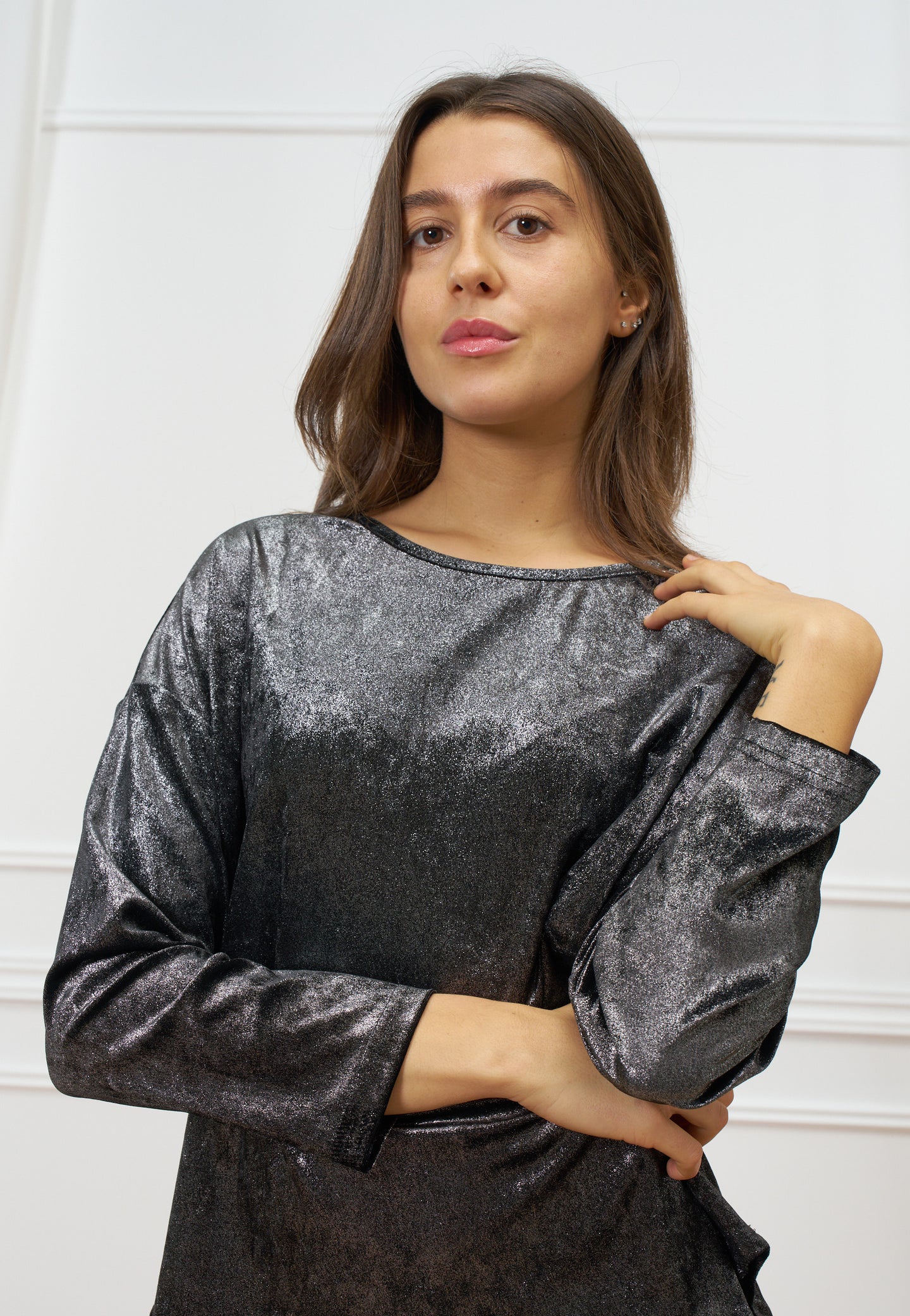 Maglia in velluto metalizzato