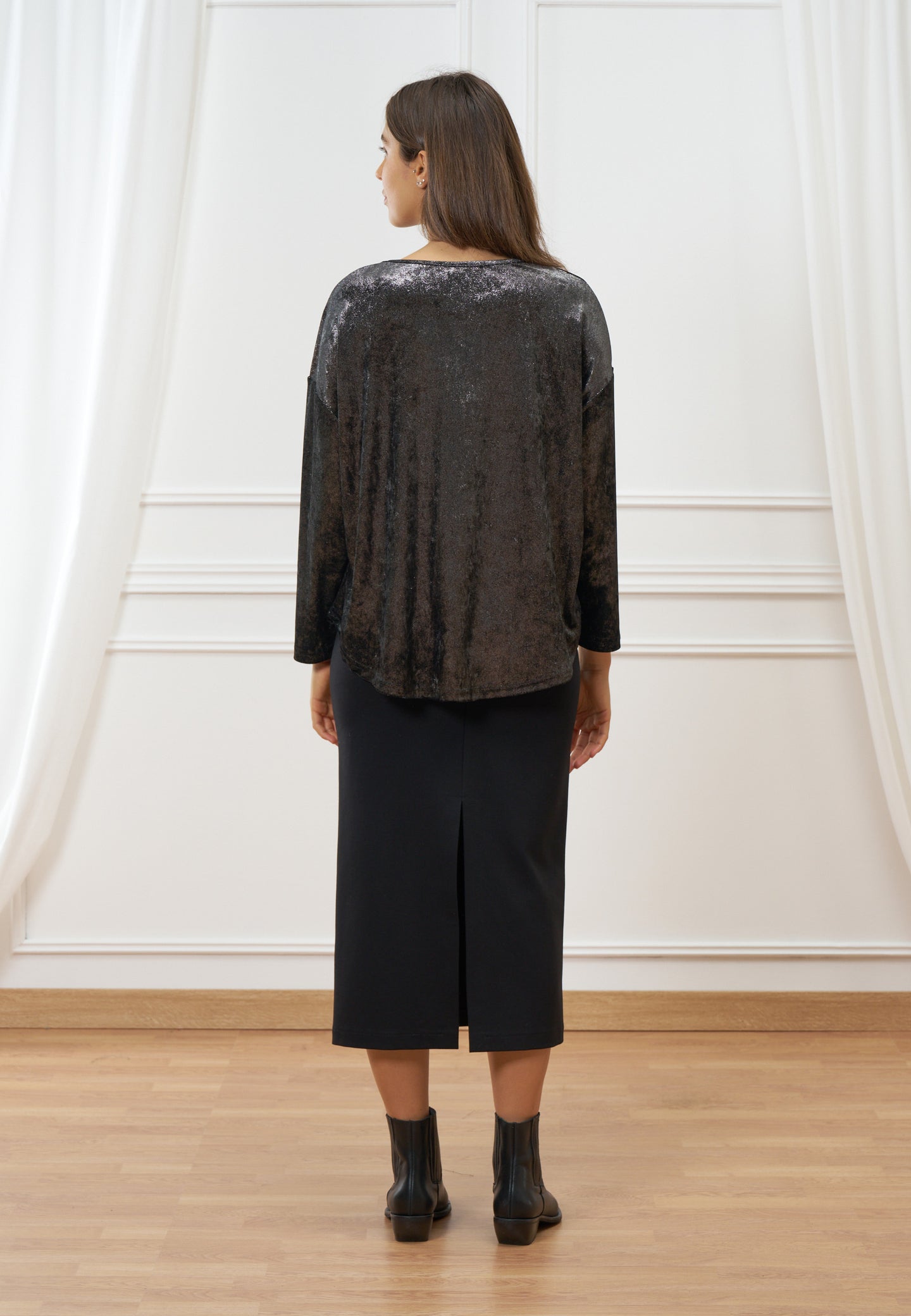 Maglia in velluto metallizzato