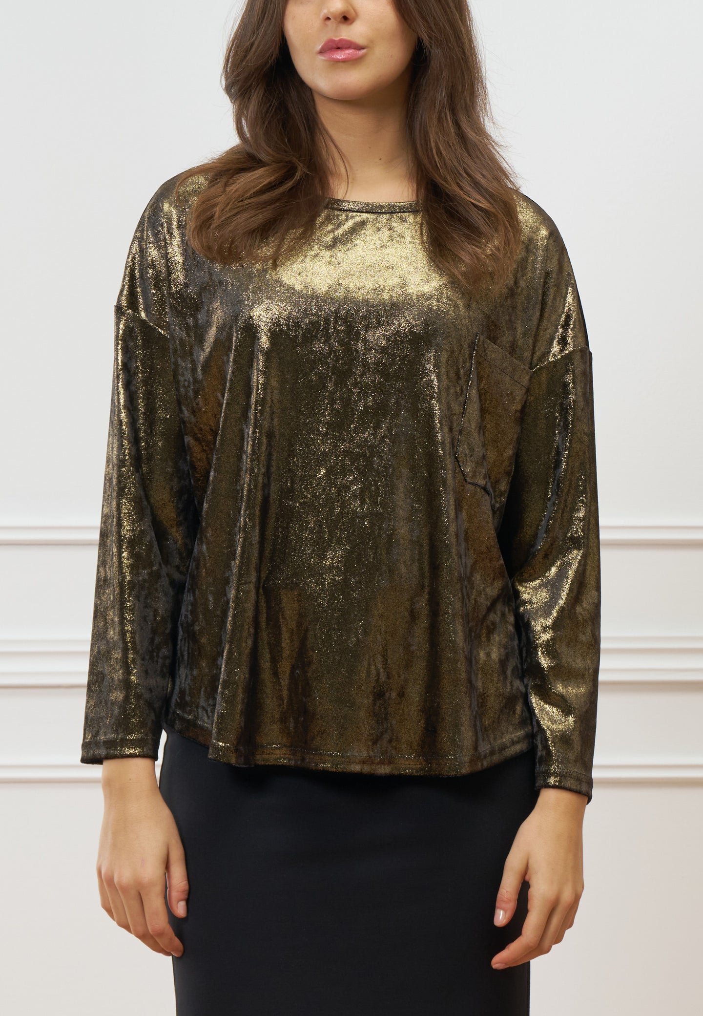 Maglia in velluto metallizzato