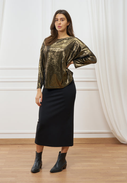 Maglia in velluto metallizzato