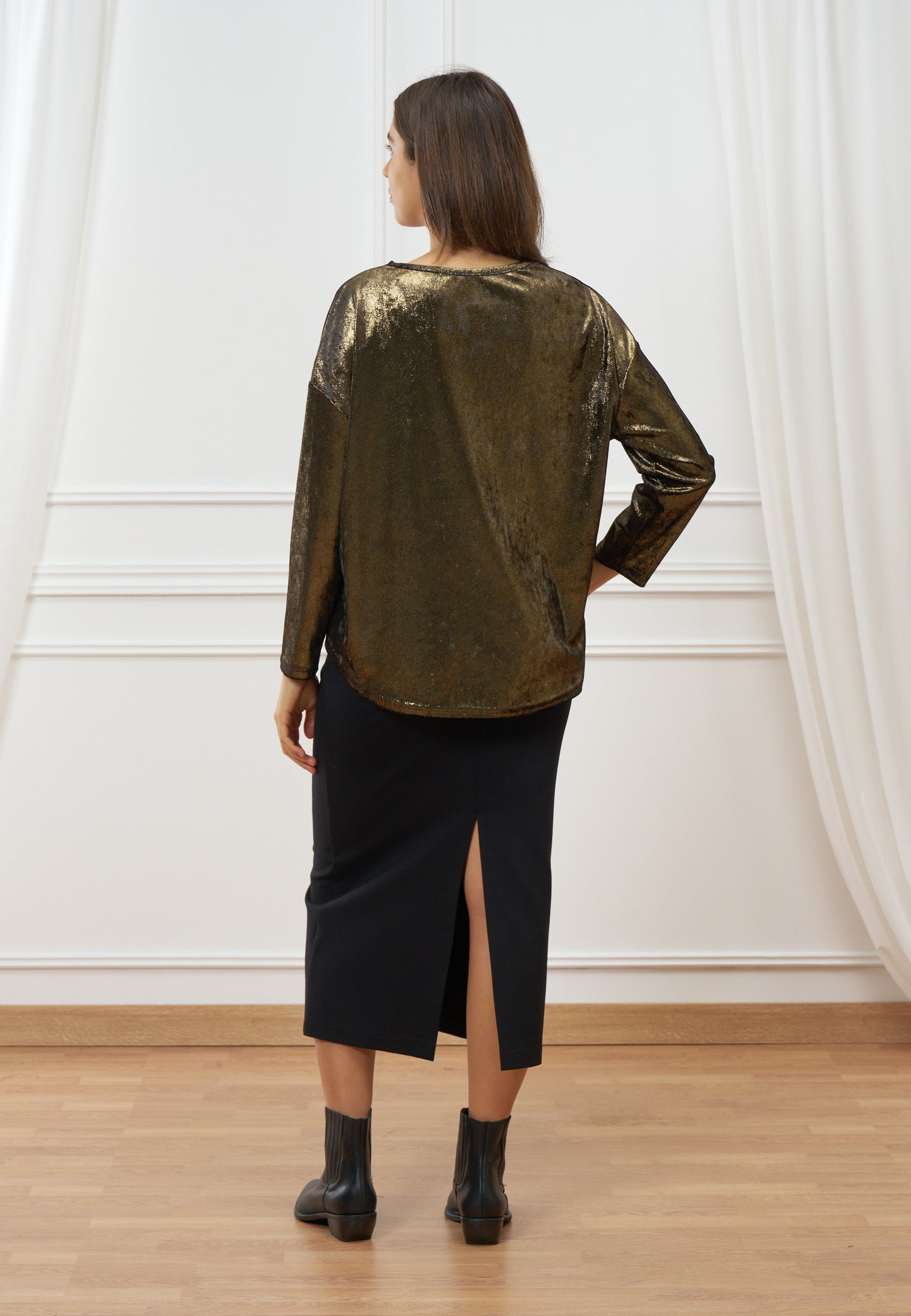 Maglia in velluto metallizzato