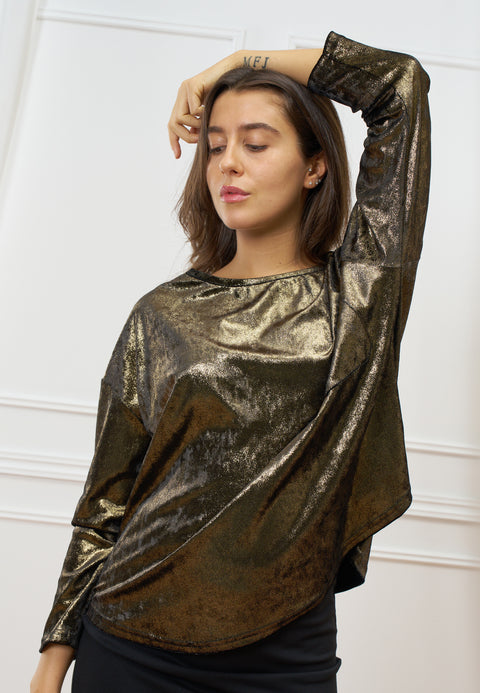 Maglia in velluto metallizzato