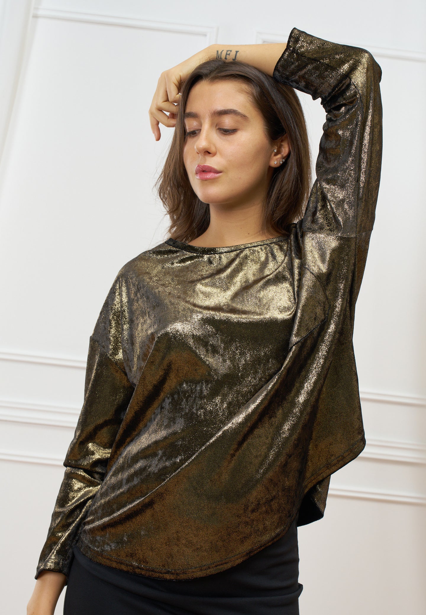 Maglia in velluto metallizzato