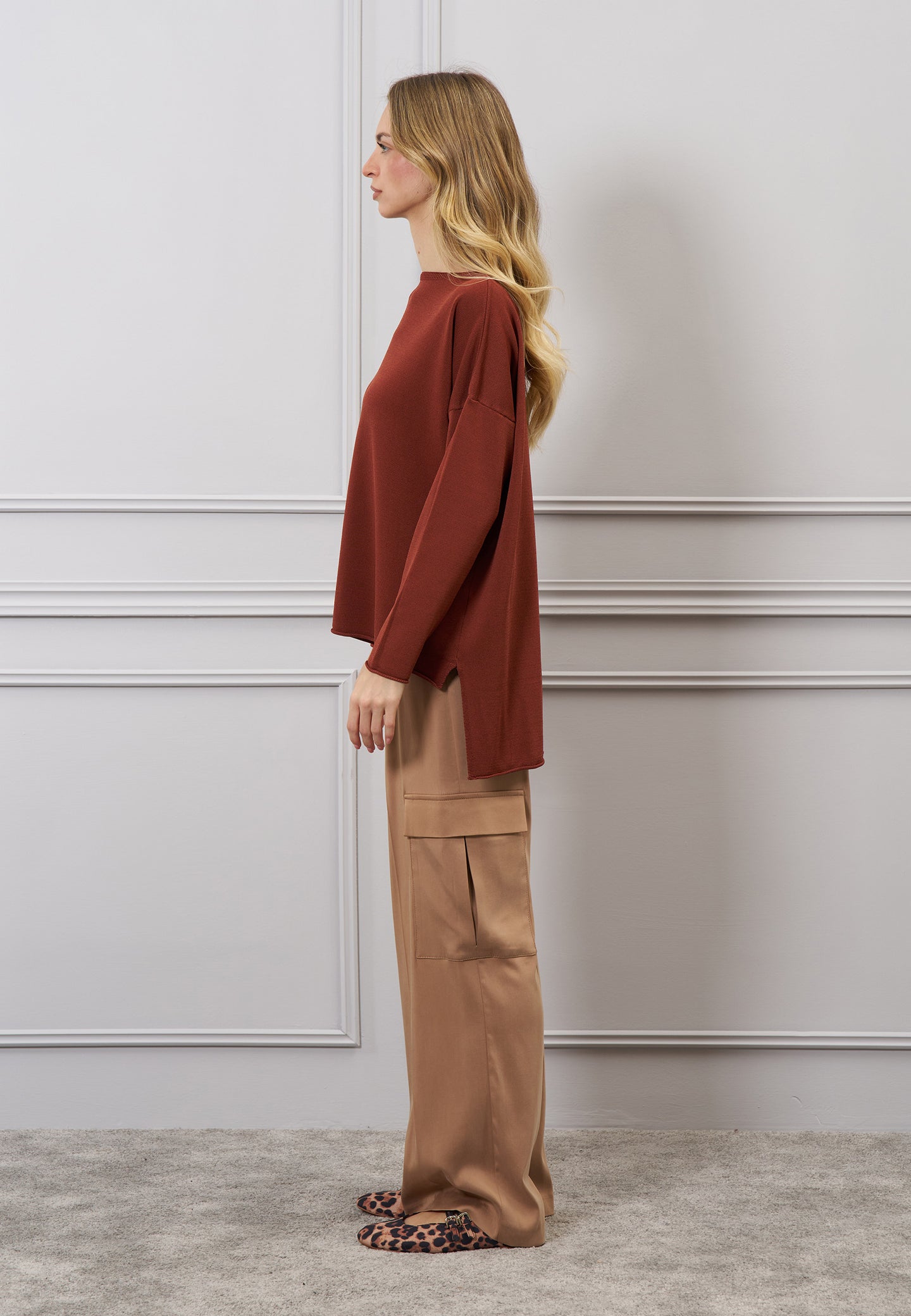 Maglia maxi con spacchi