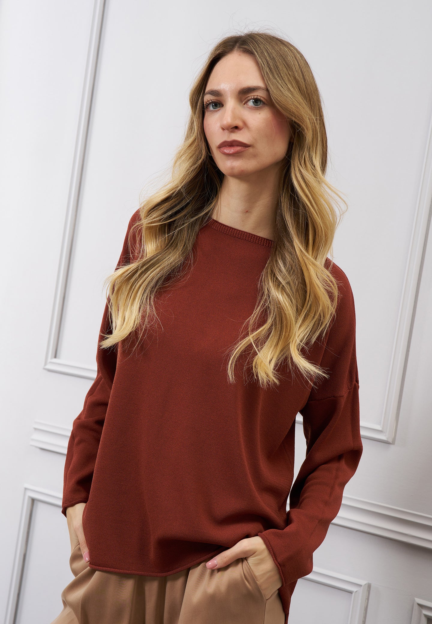 Maglia maxi con spacchi