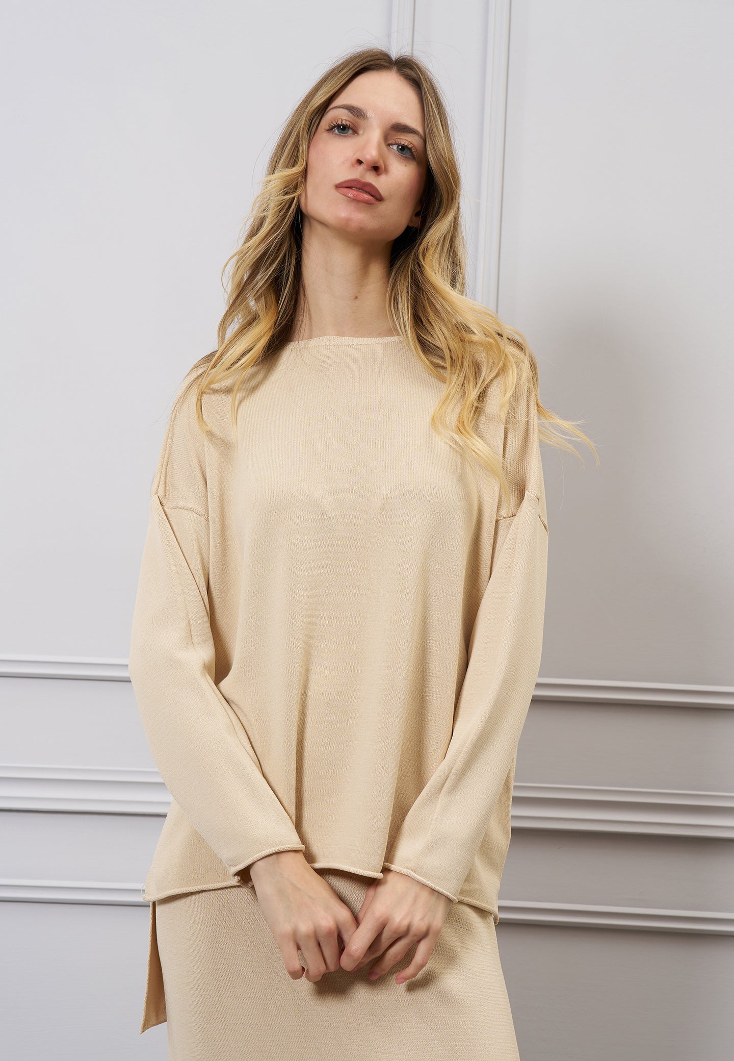 Maglia maxi con spacchi