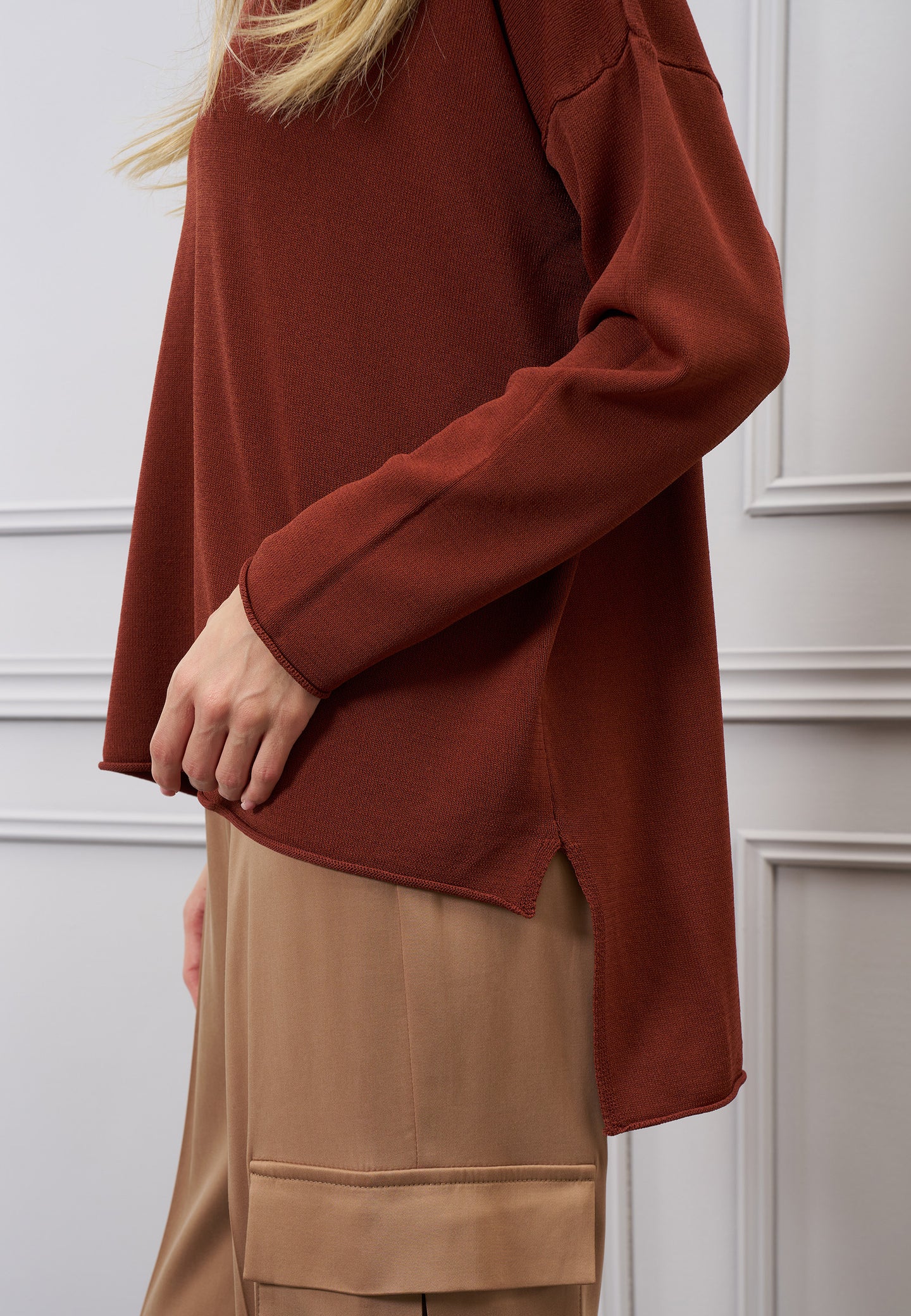 Maglia maxi con spacchi