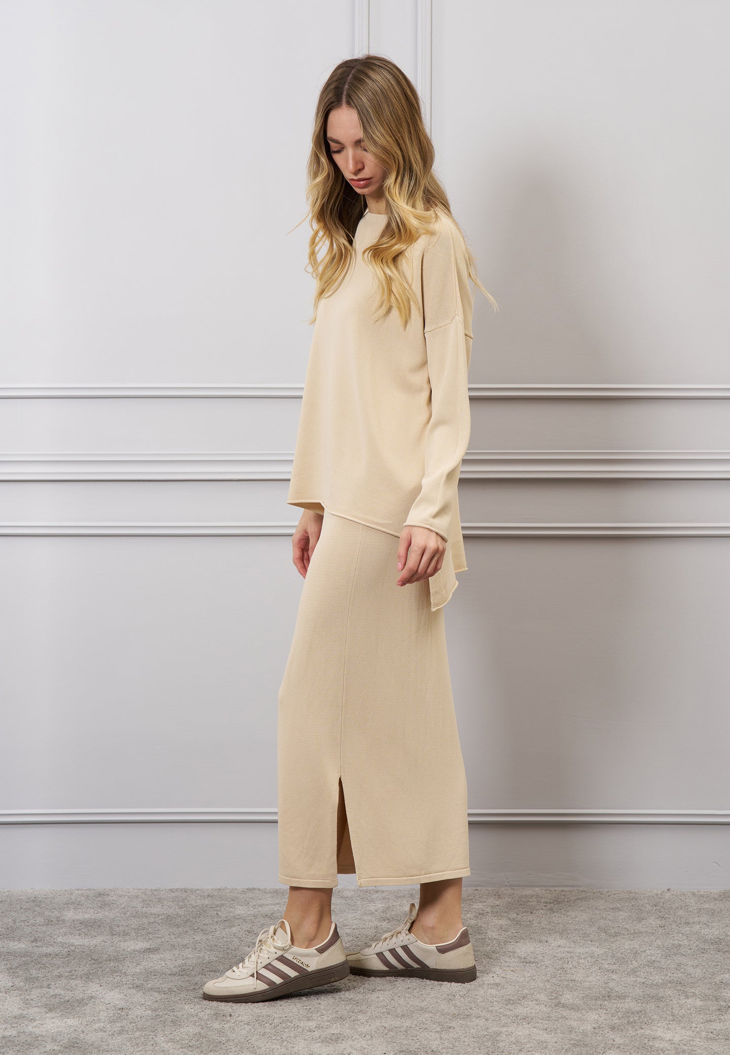 Maglia maxi con spacchi