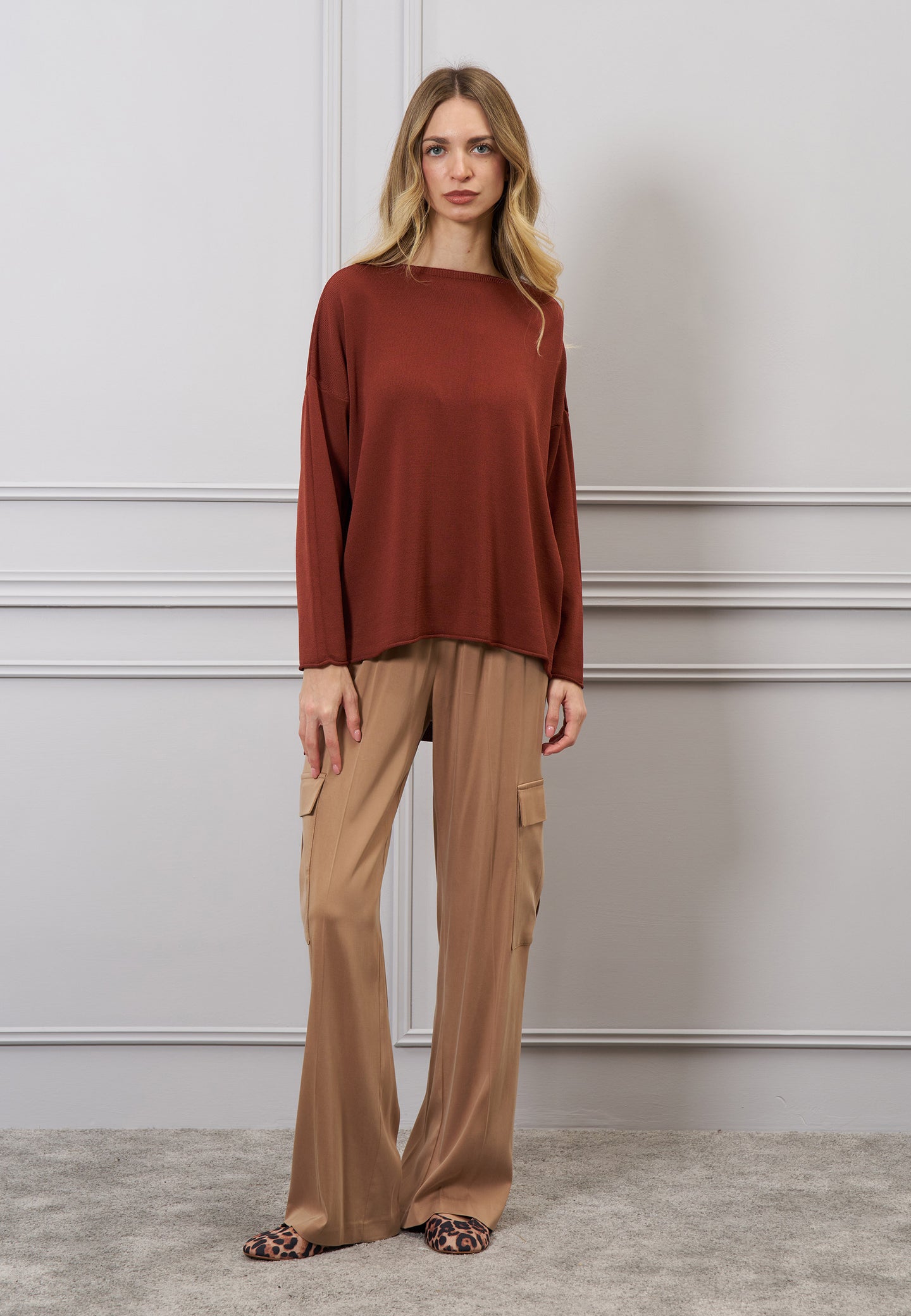 Maglia maxi con spacchi