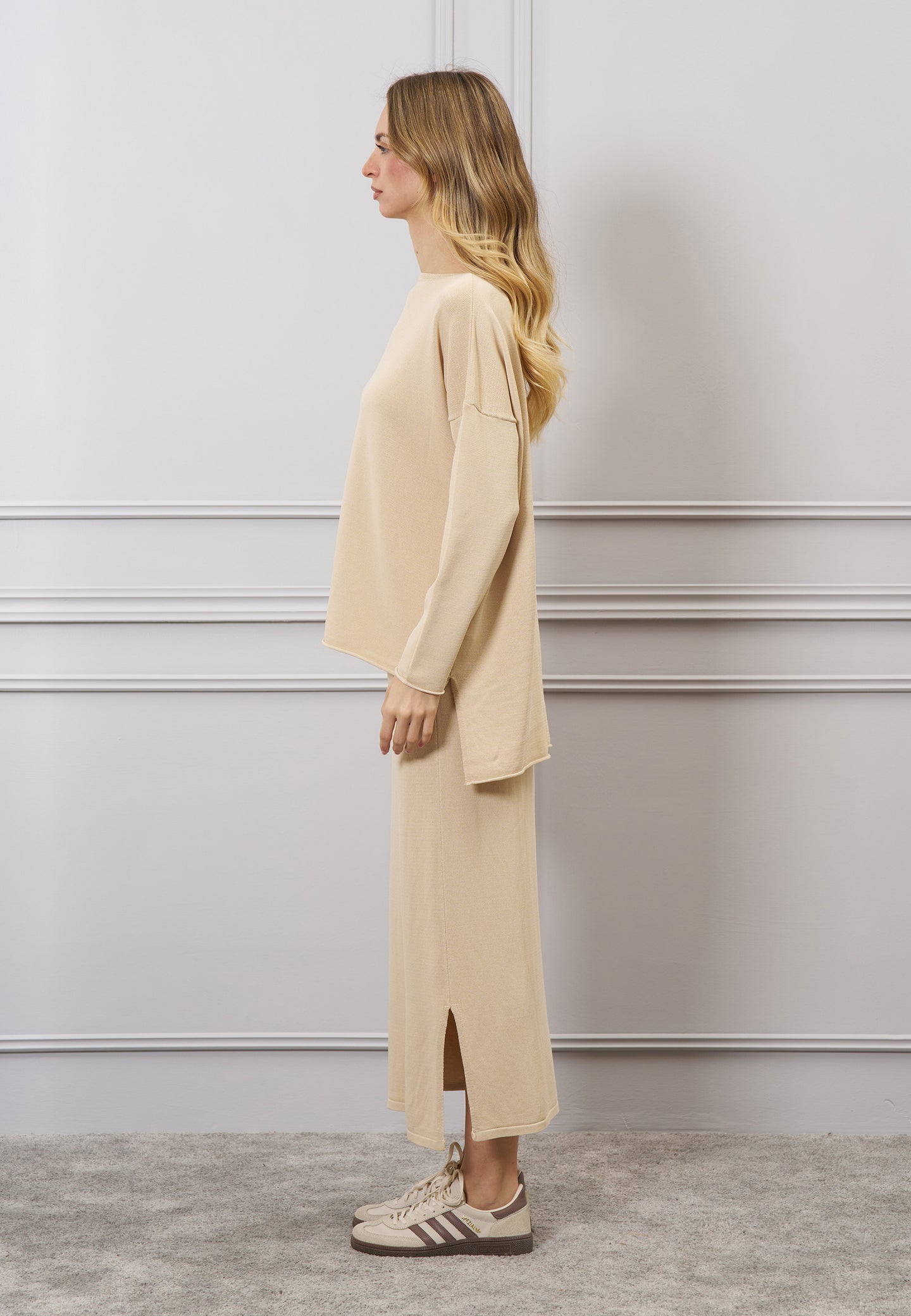 Maglia maxi con spacchi