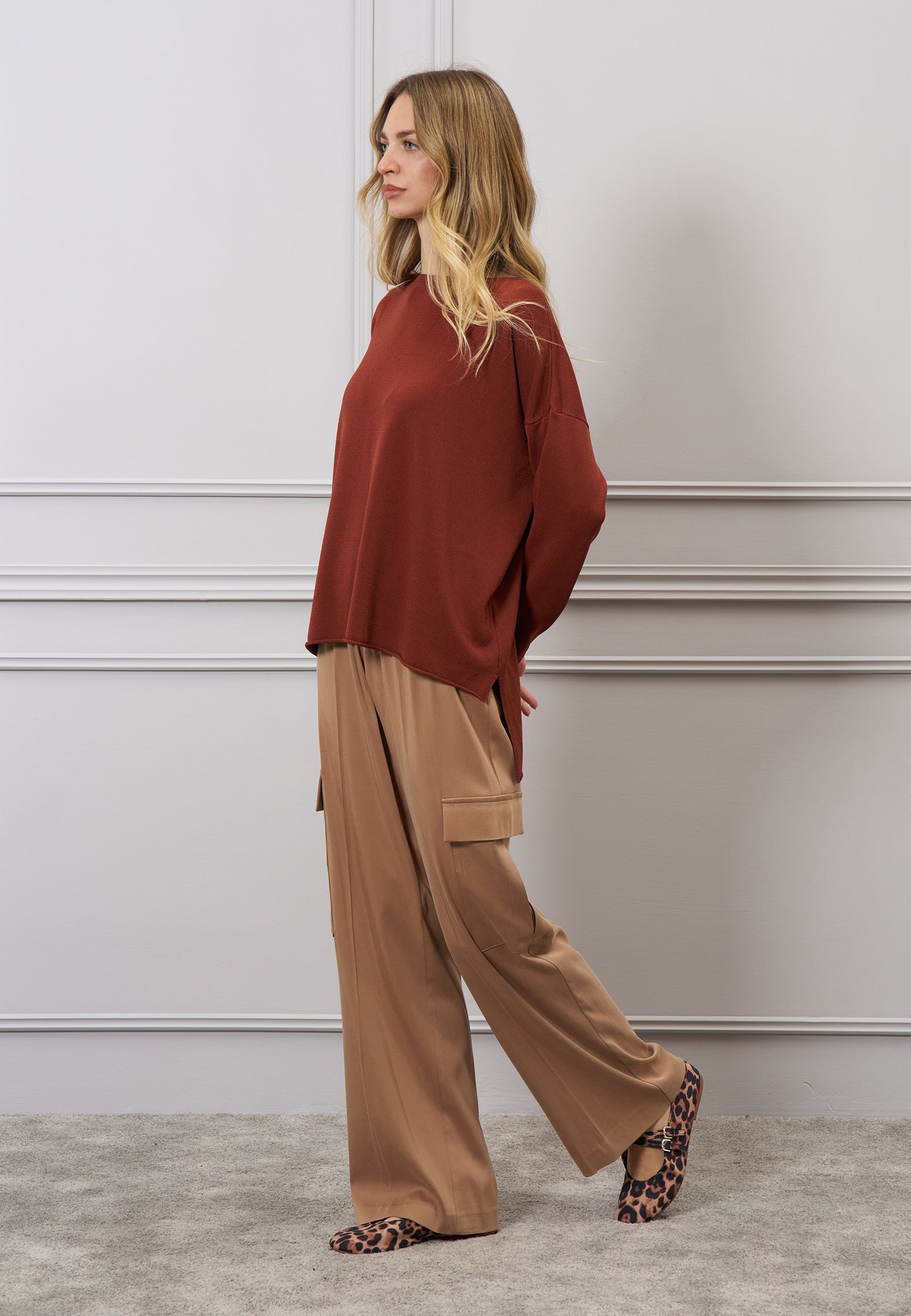 Maglia maxi con spacchi
