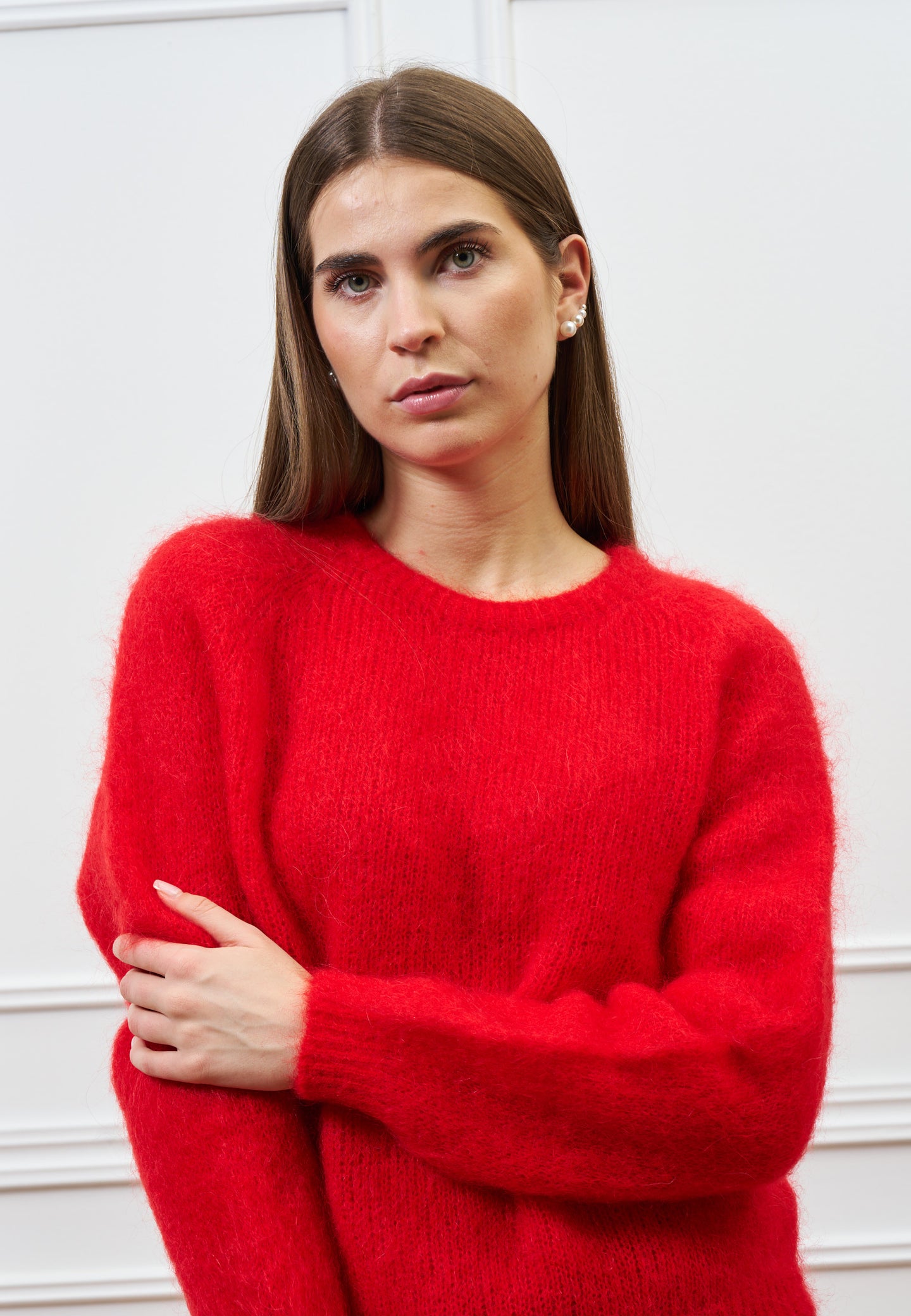 Maglia mohair con maniche lunghe