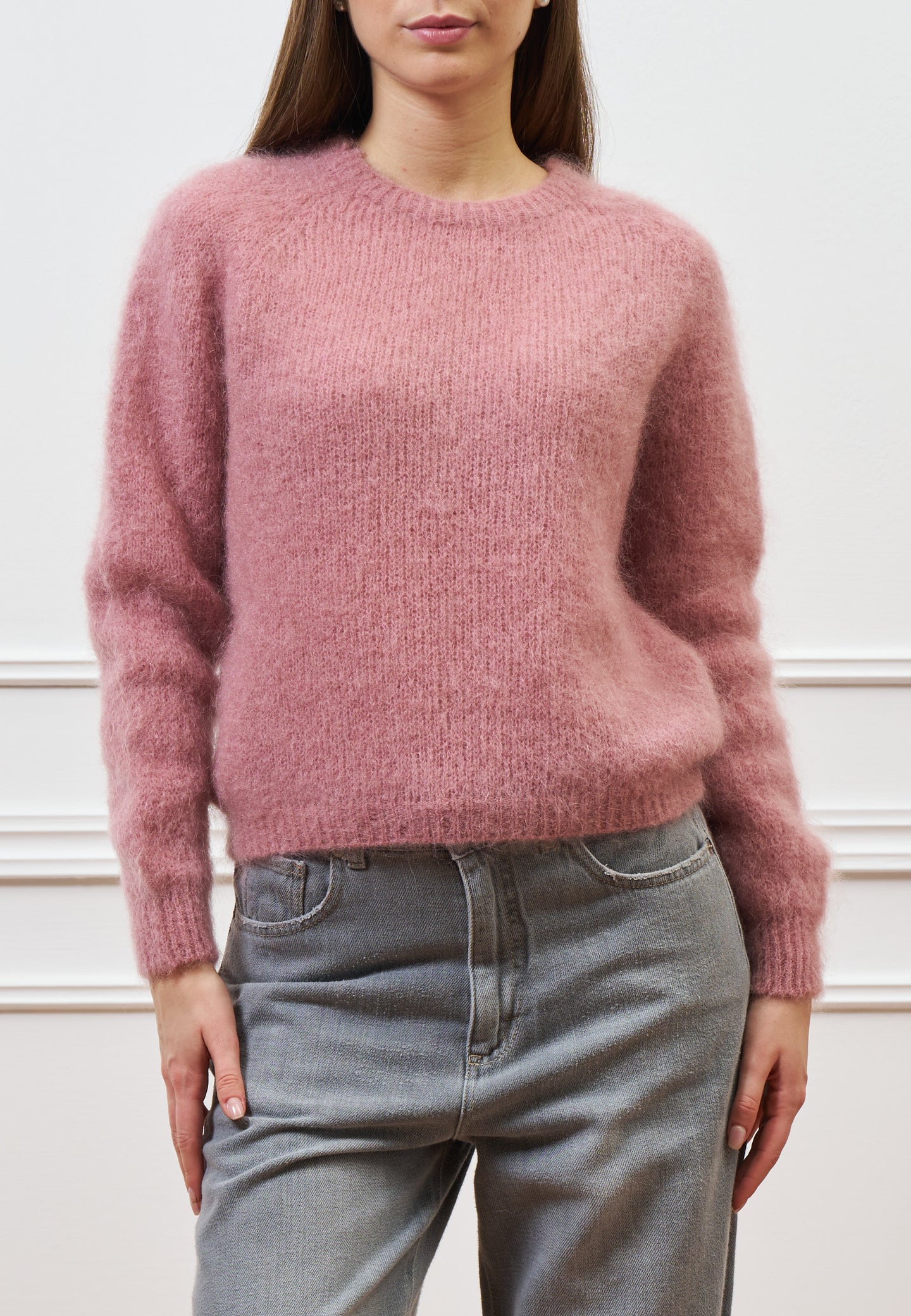 Maglia mohair con maniche lunghe