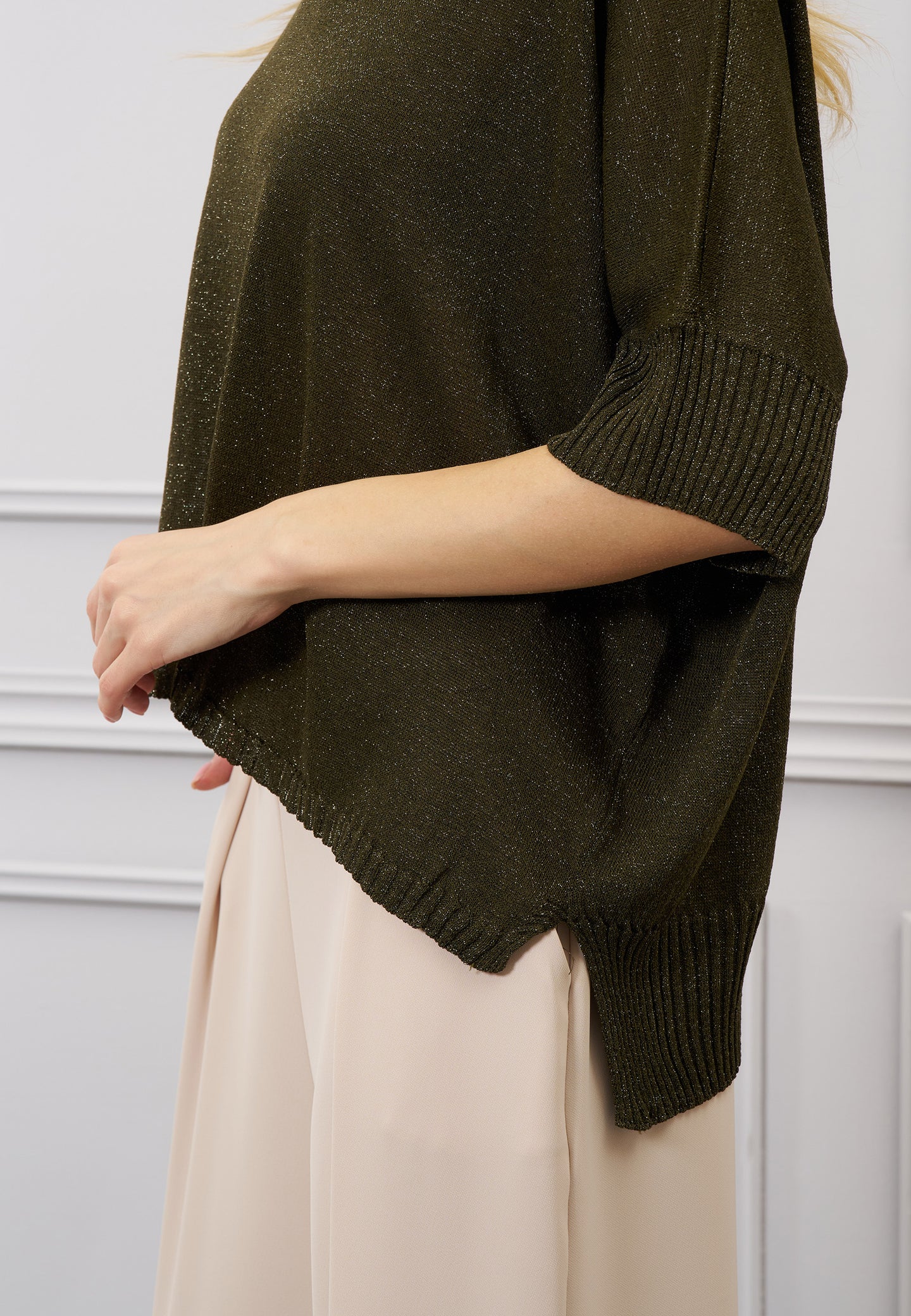 Maglia over lurex manica corta
