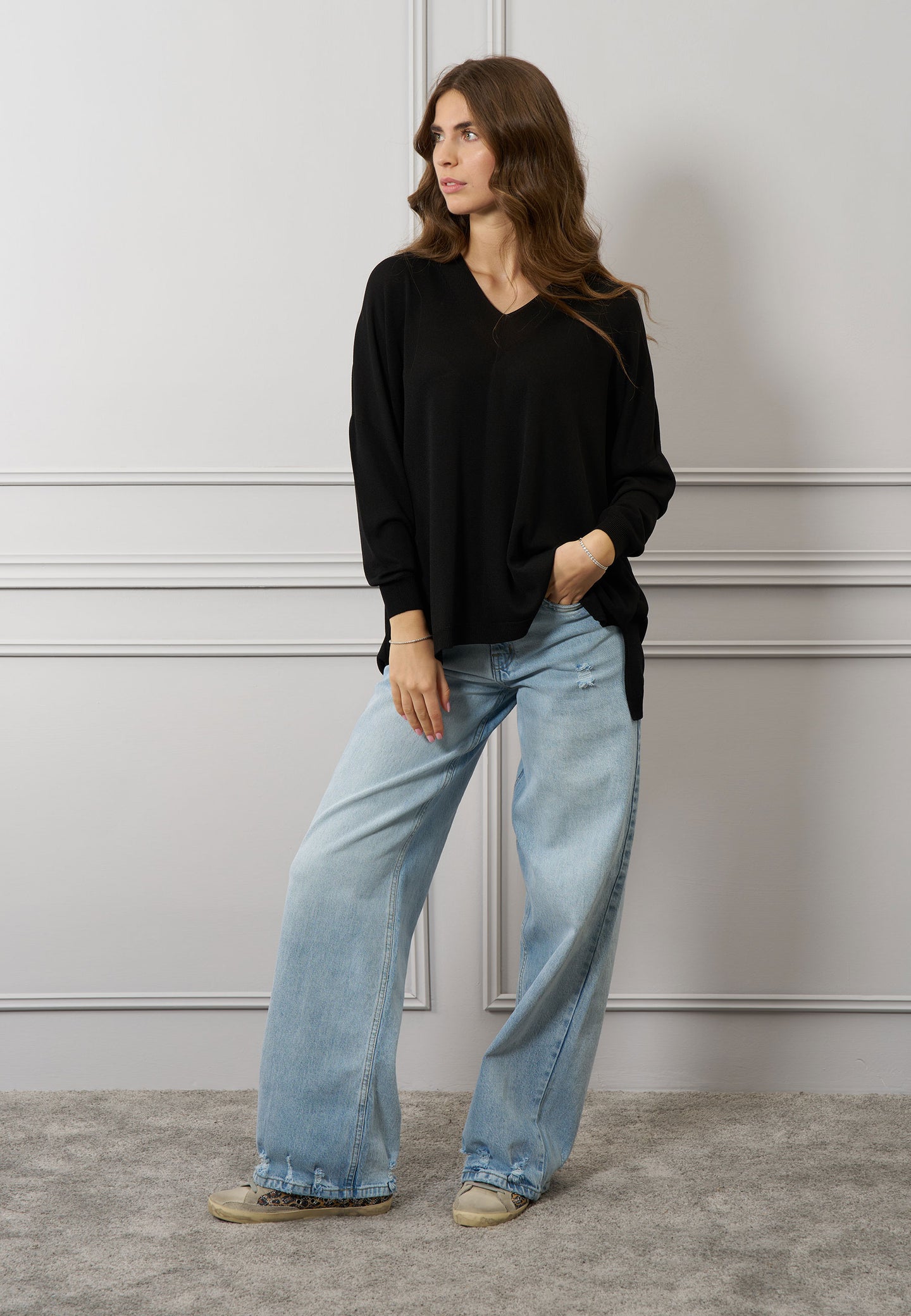 Maglia over scollo a v