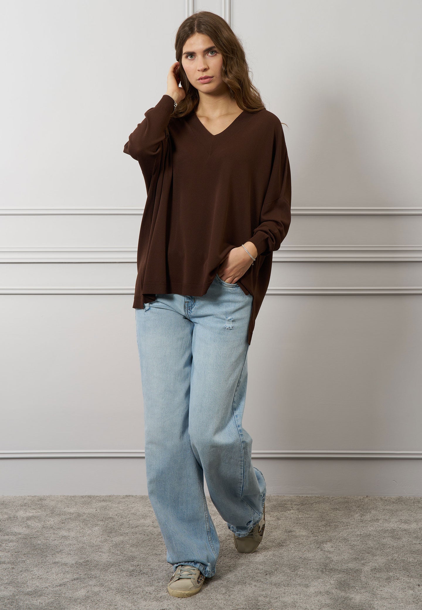Maglia over scollo a v