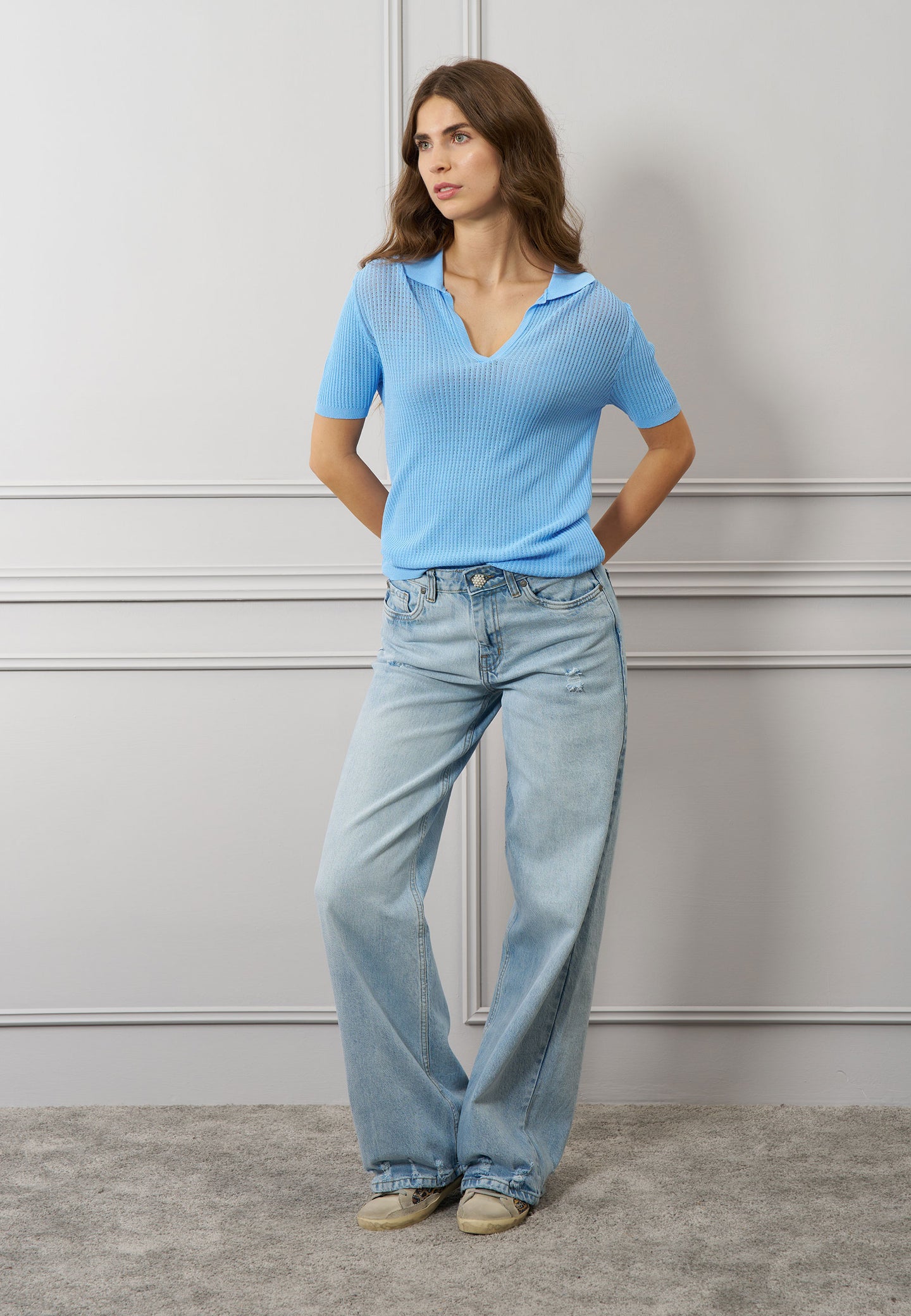 Maglia polo traforata