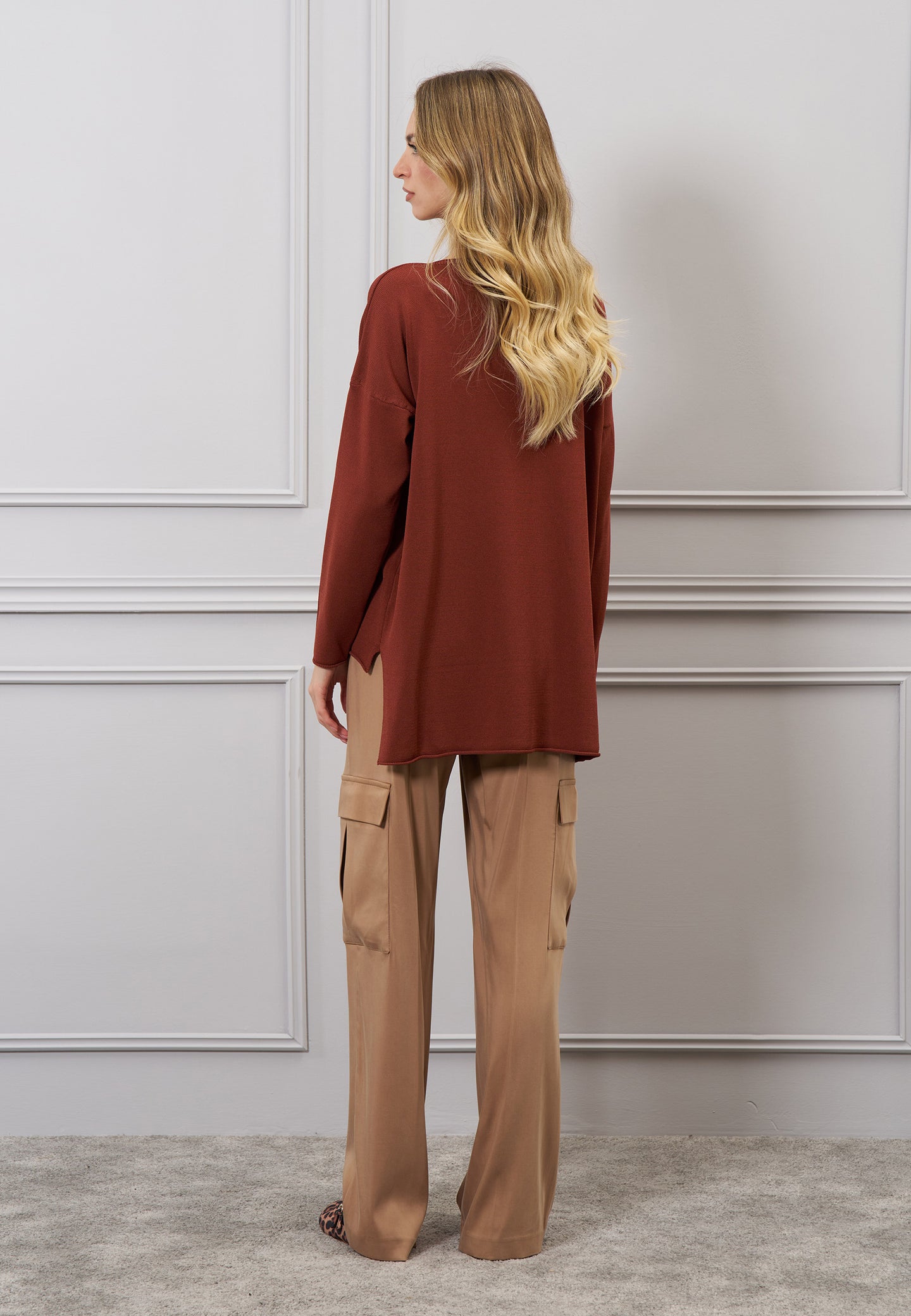 Maglia maxi con spacchi