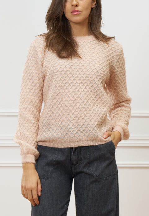 Maglia con motivo lurex in rilievo