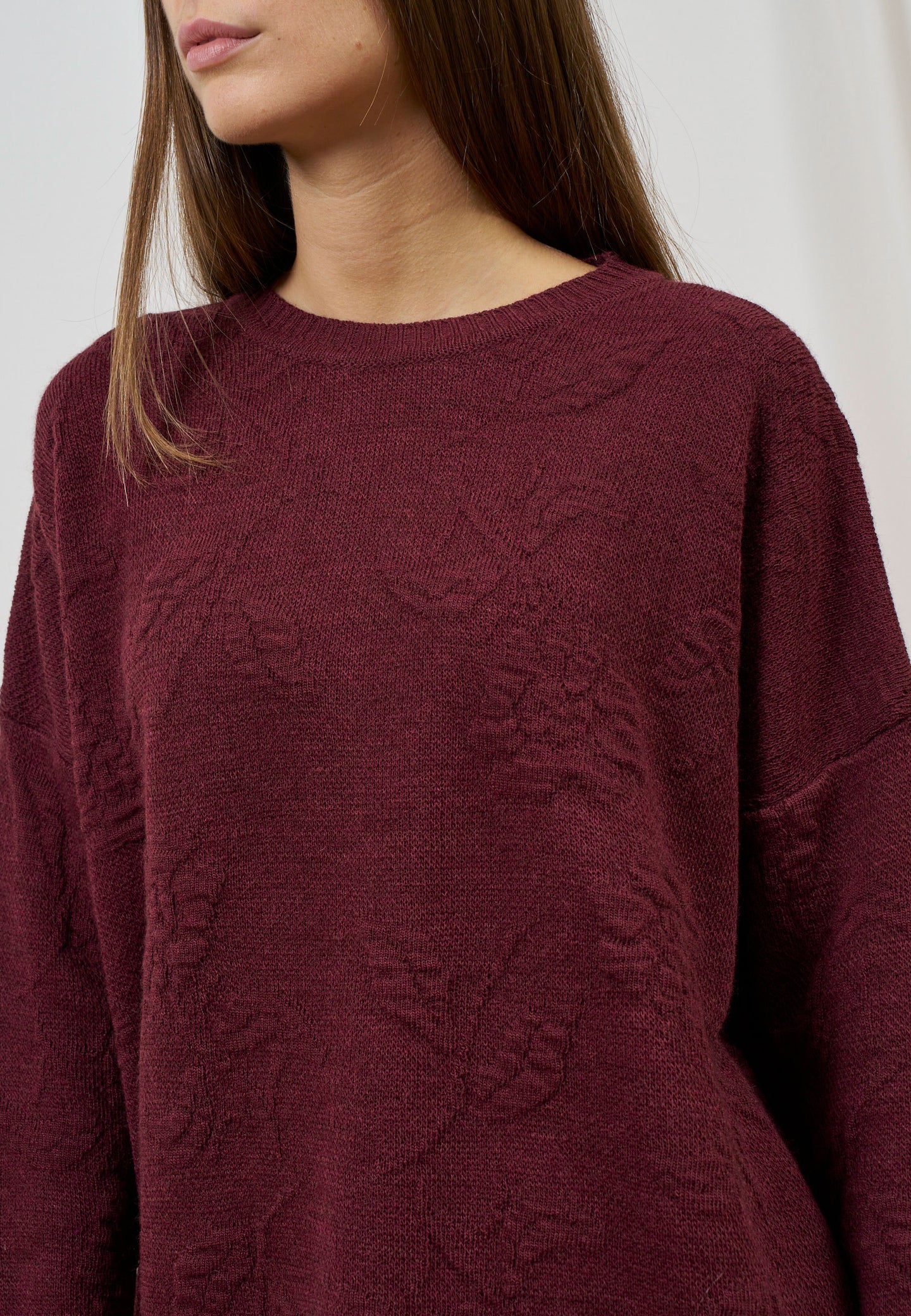 Maglione girocollo over goffrata