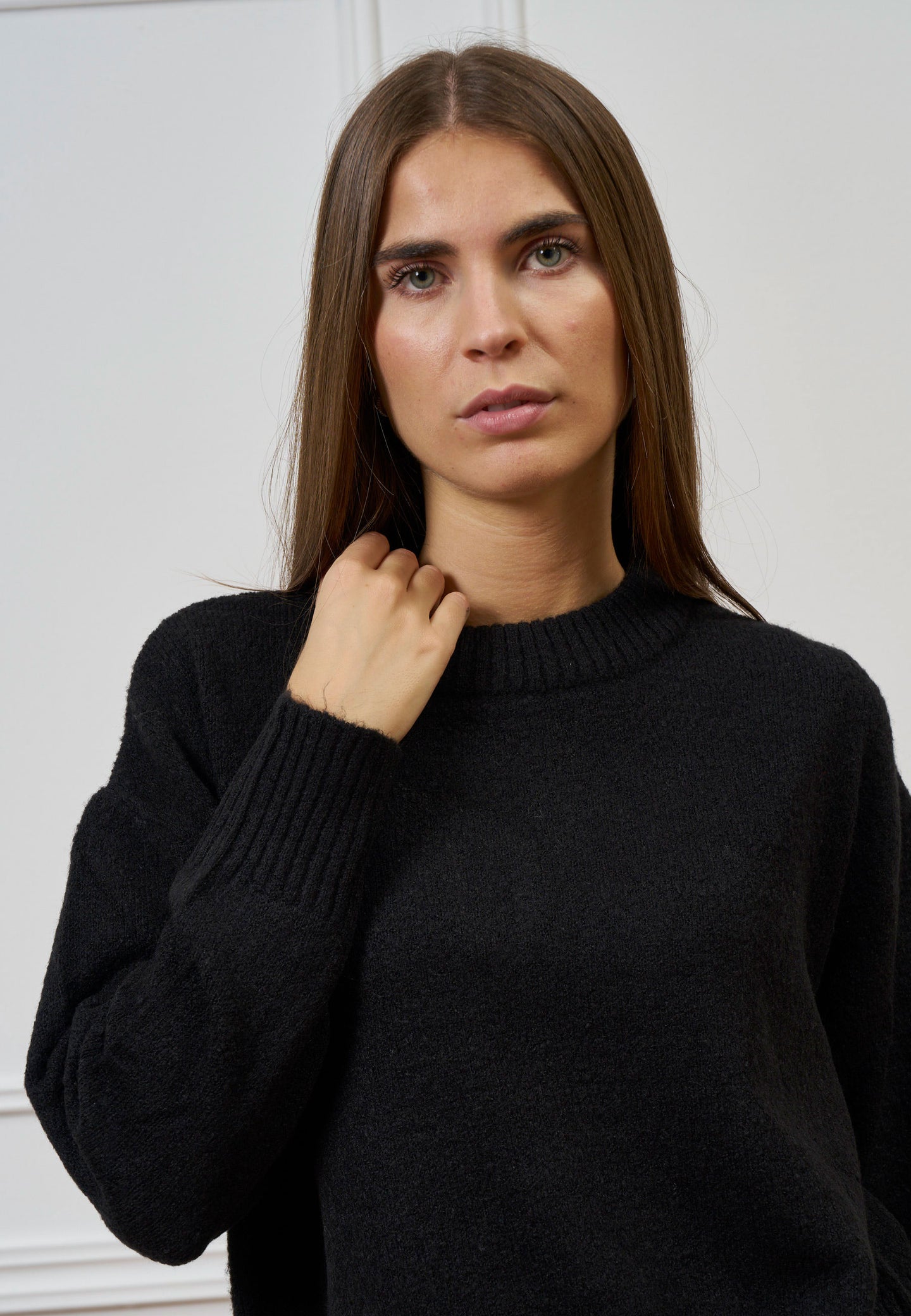 Maglione con profili a costine