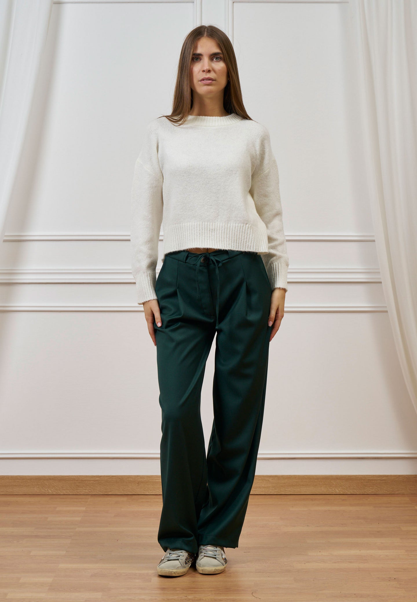 Maglione con profili a costine