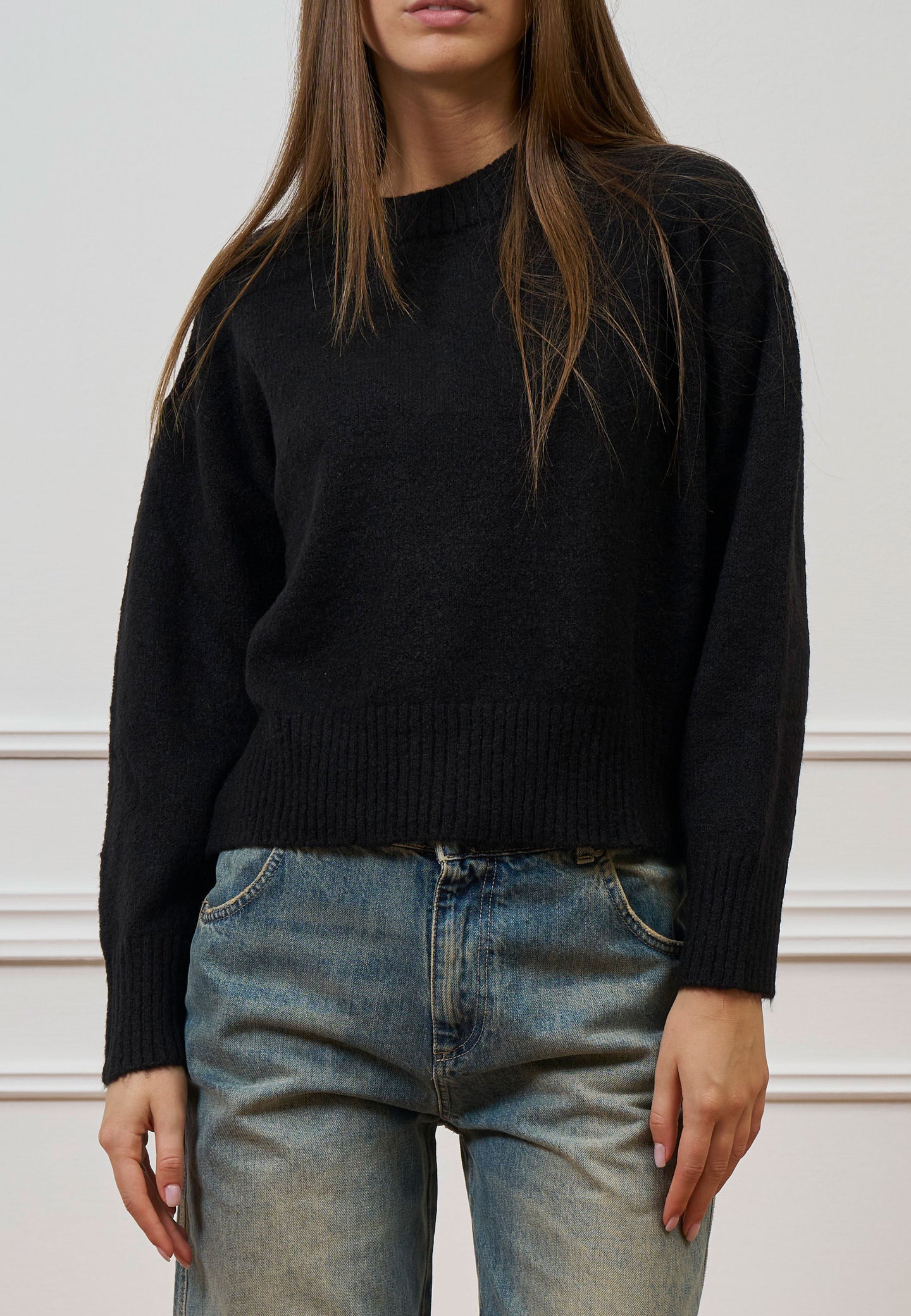 Maglione con profili a costine