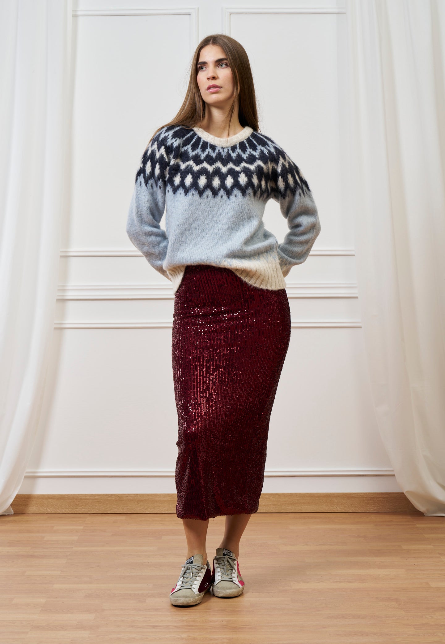 Maglione norvegese multicolore