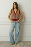 Cardigan in maglia scollo a v
