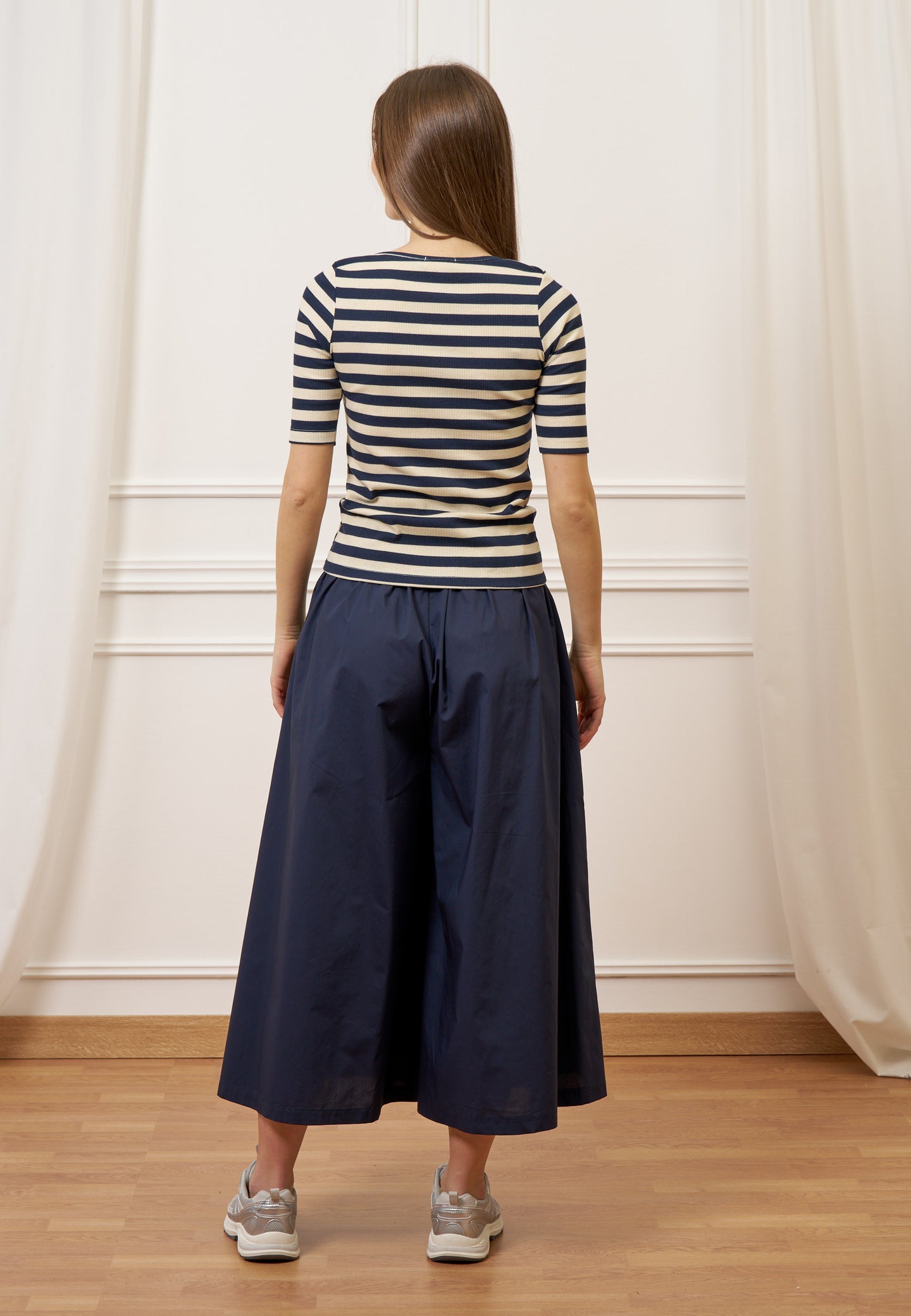 Pantalone gonna ampio in popeline