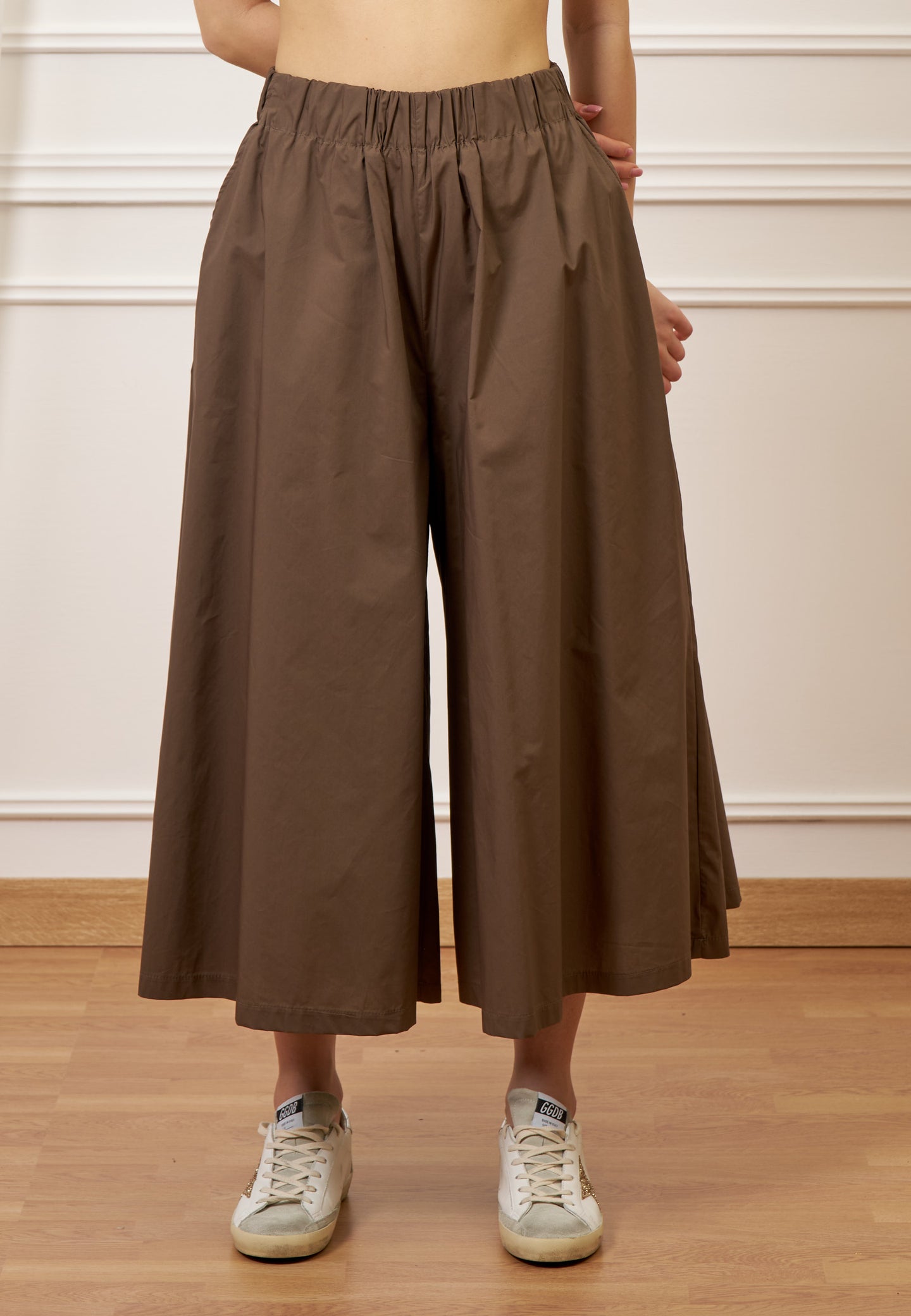 Pantalone gonna ampio in popeline