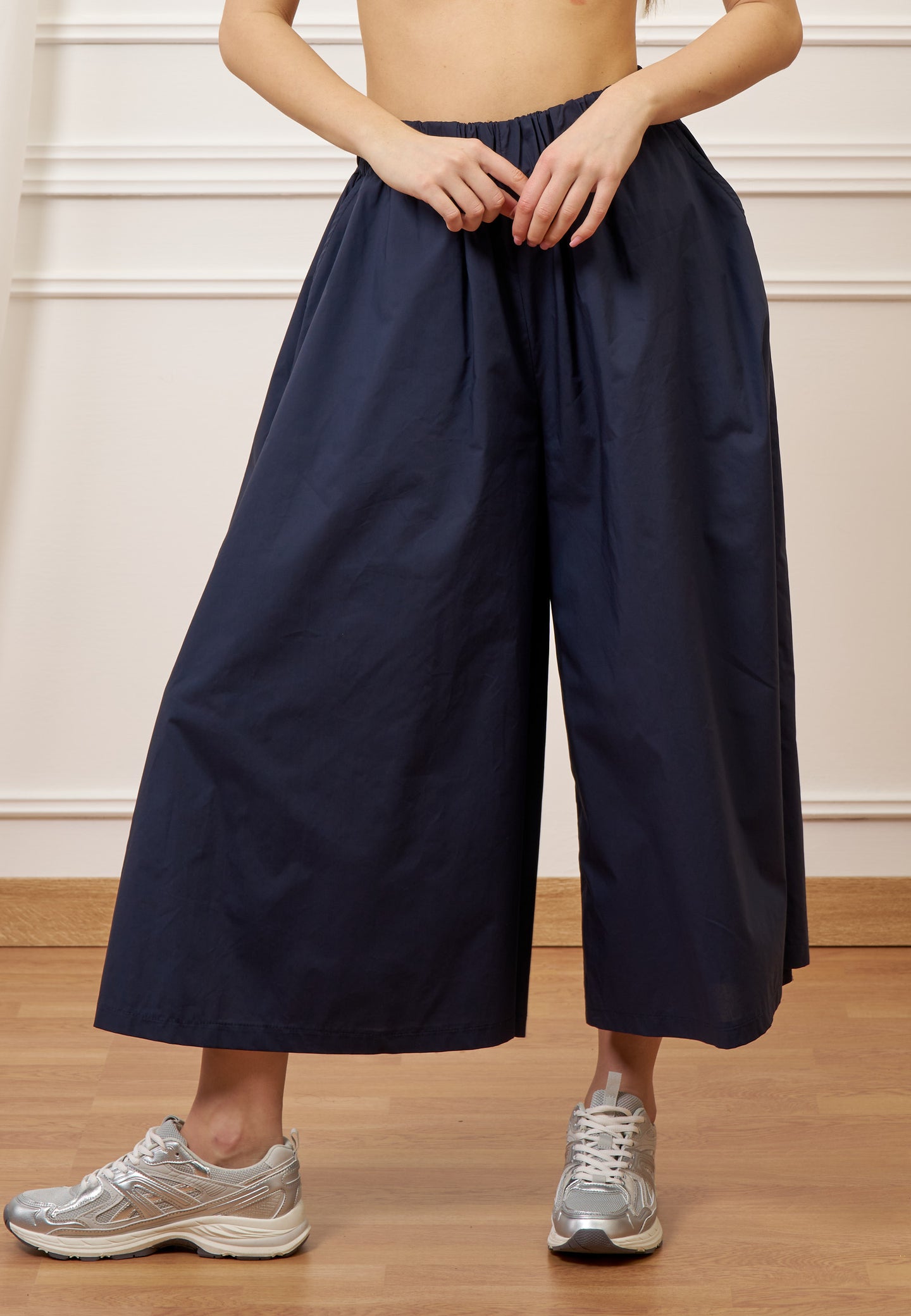 Pantalone gonna ampio in popeline - BLU