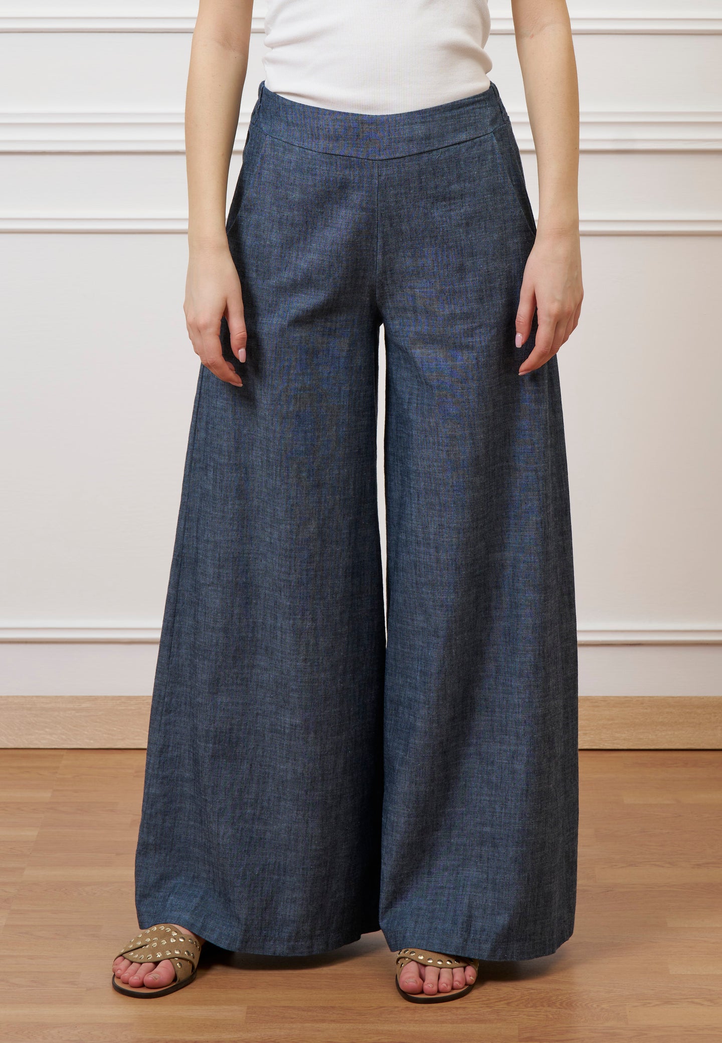 Pantalone ampio effetto denim - JEANS