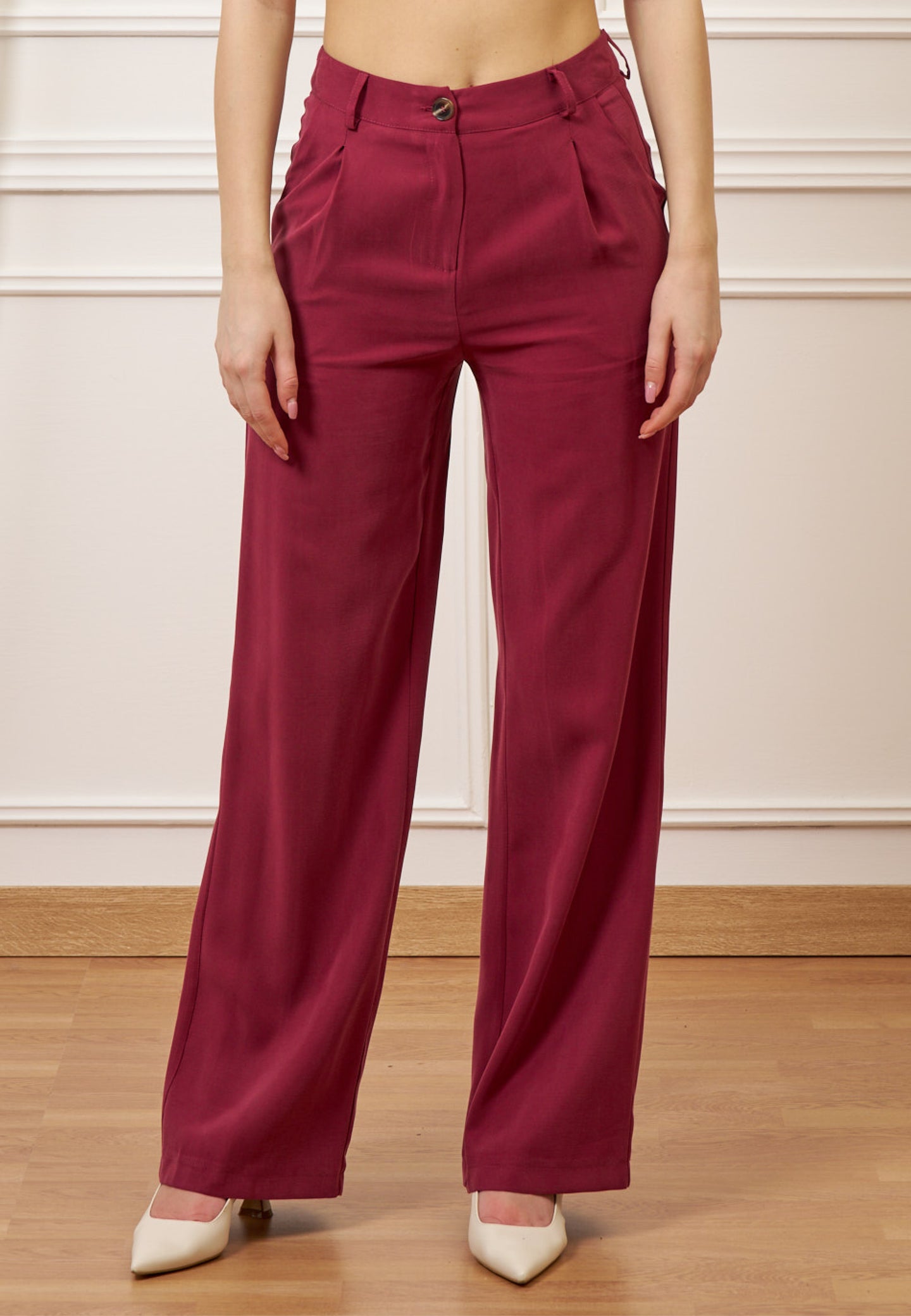 Pantalone palazzo con pinces
