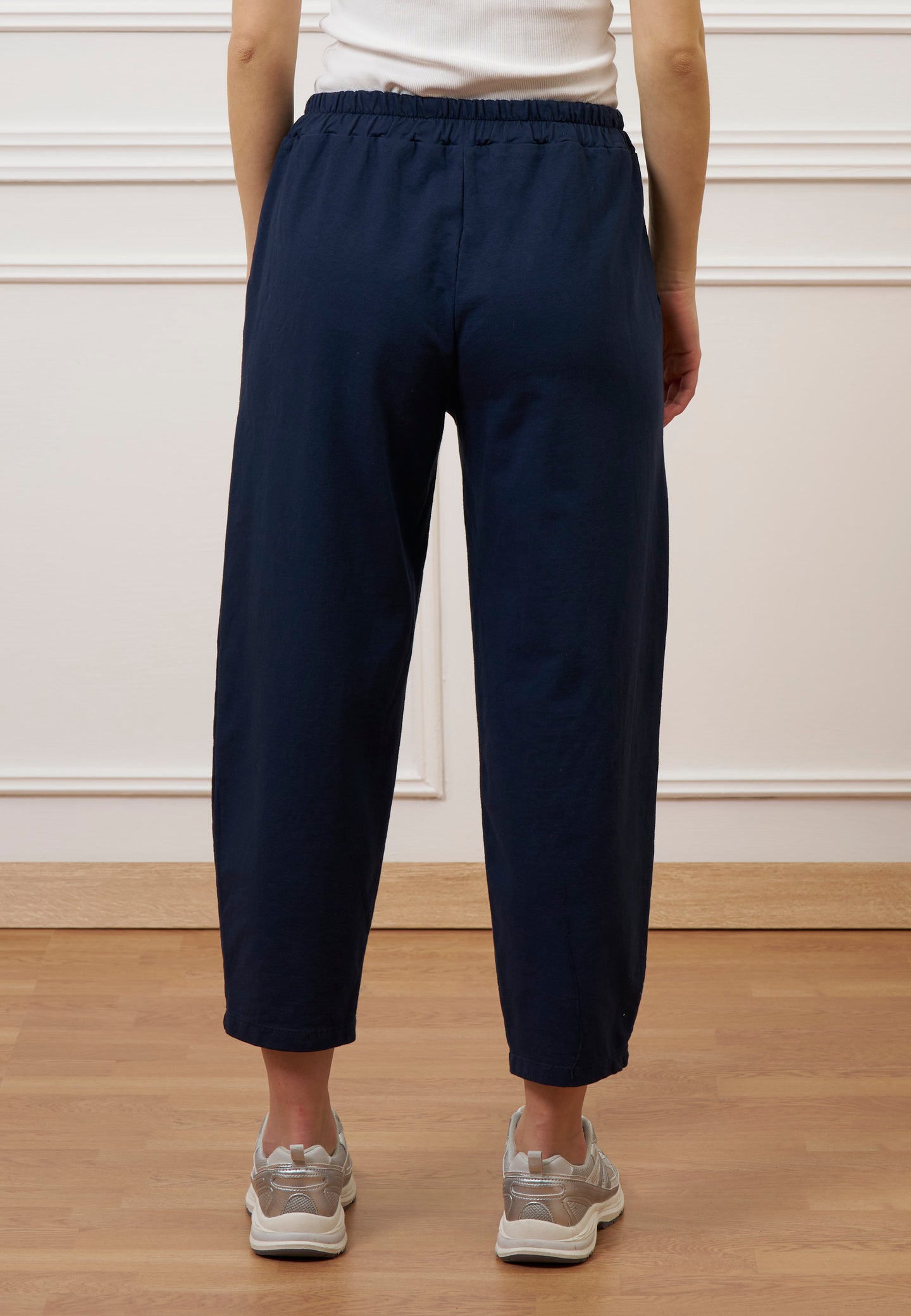 Pantalone mom fit in felpa - BLU