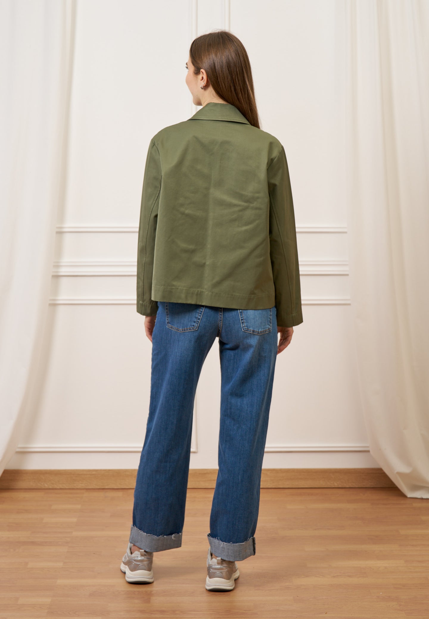 Jeans a vita alta con risvolto - JEANS