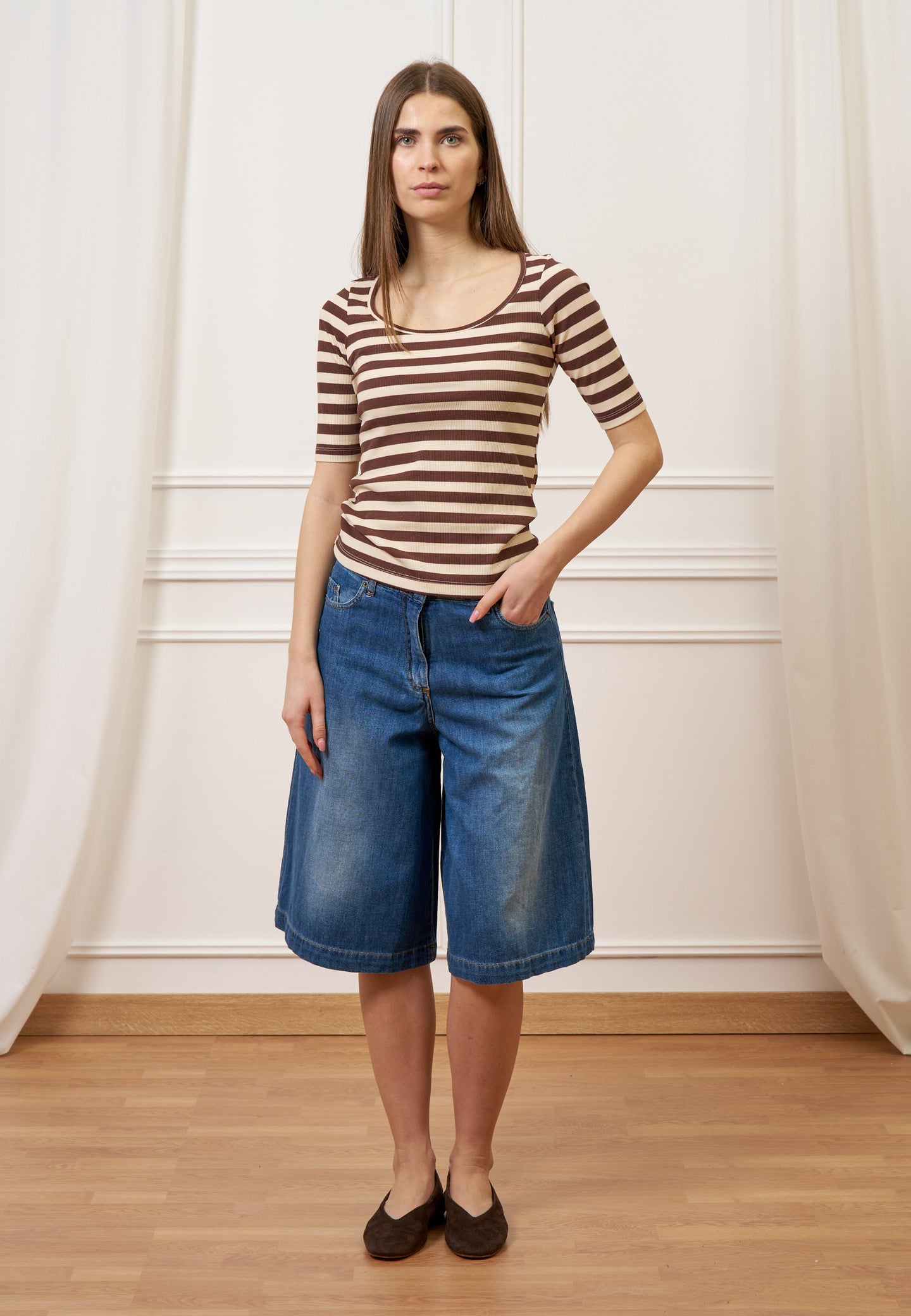 Bermuda ampio in jeans