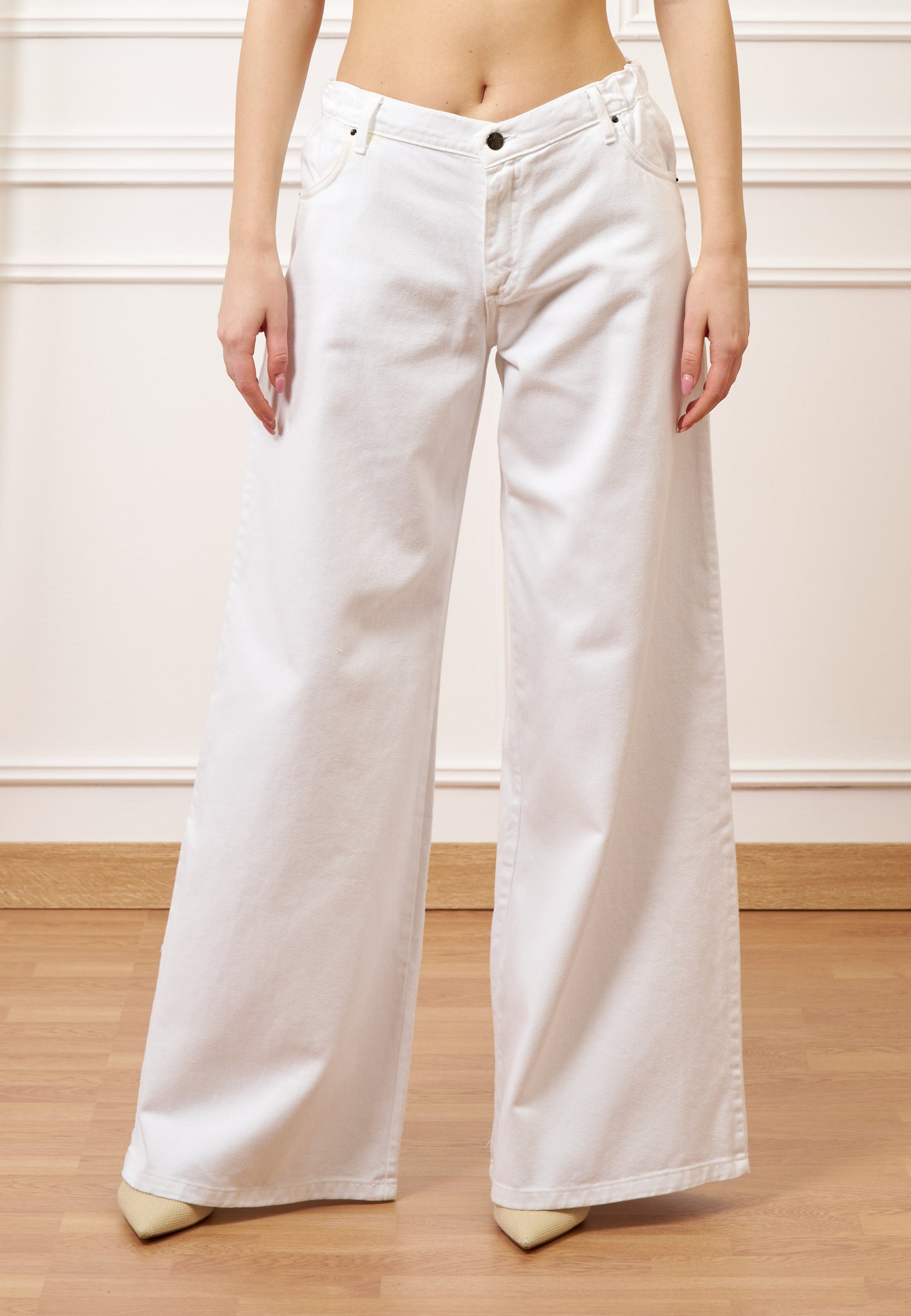 Pantalone ampio in cotone - BIANCO