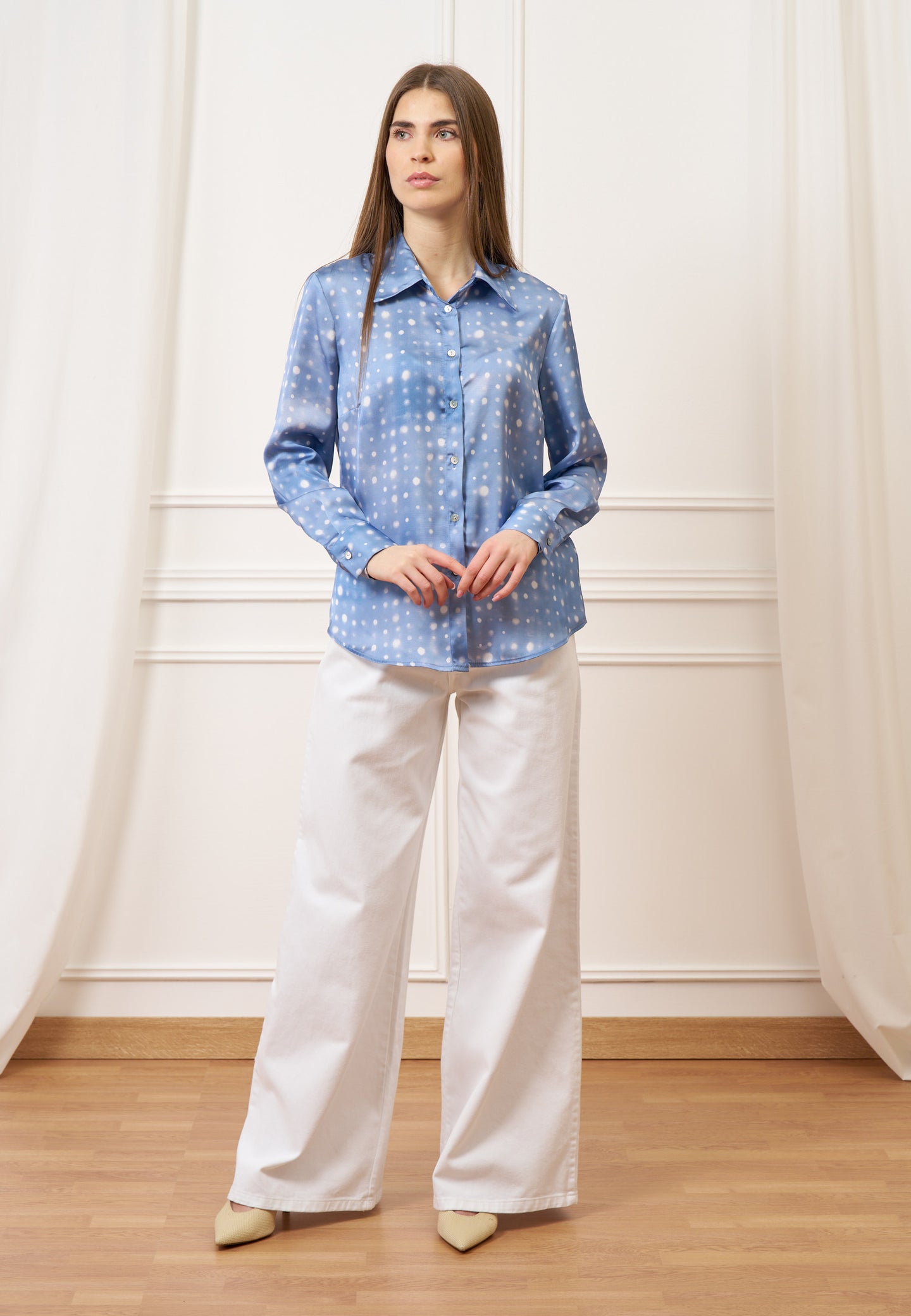 Pantalone ampio in cotone - BIANCO