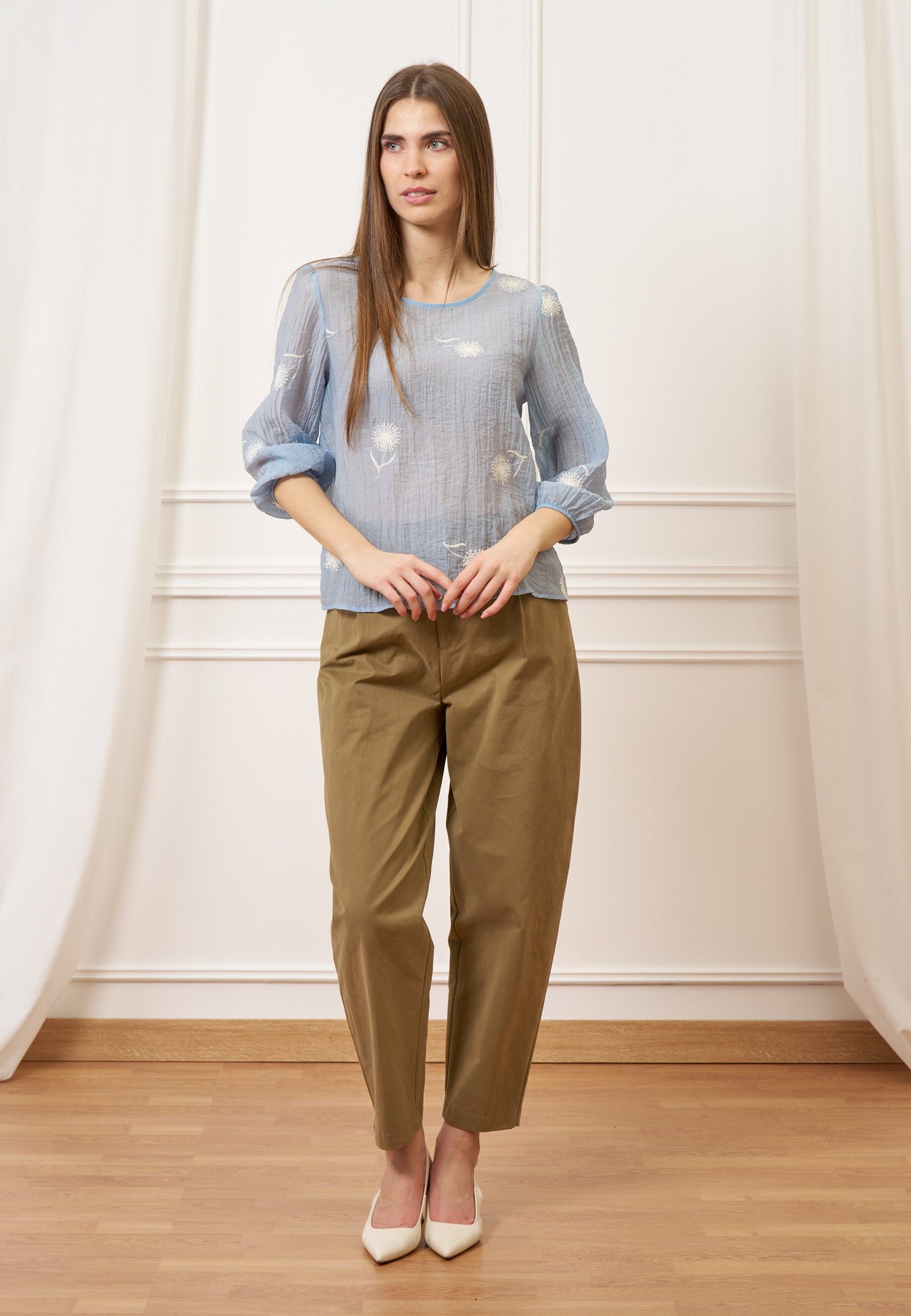 Pantalone balloon con pinces