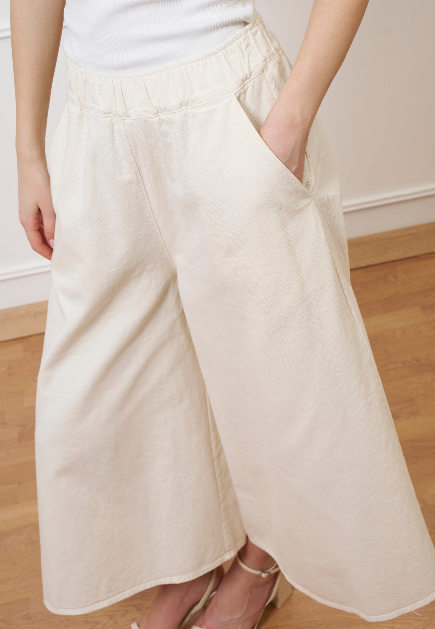 Pantalone gonna in gabardina - AVORIO