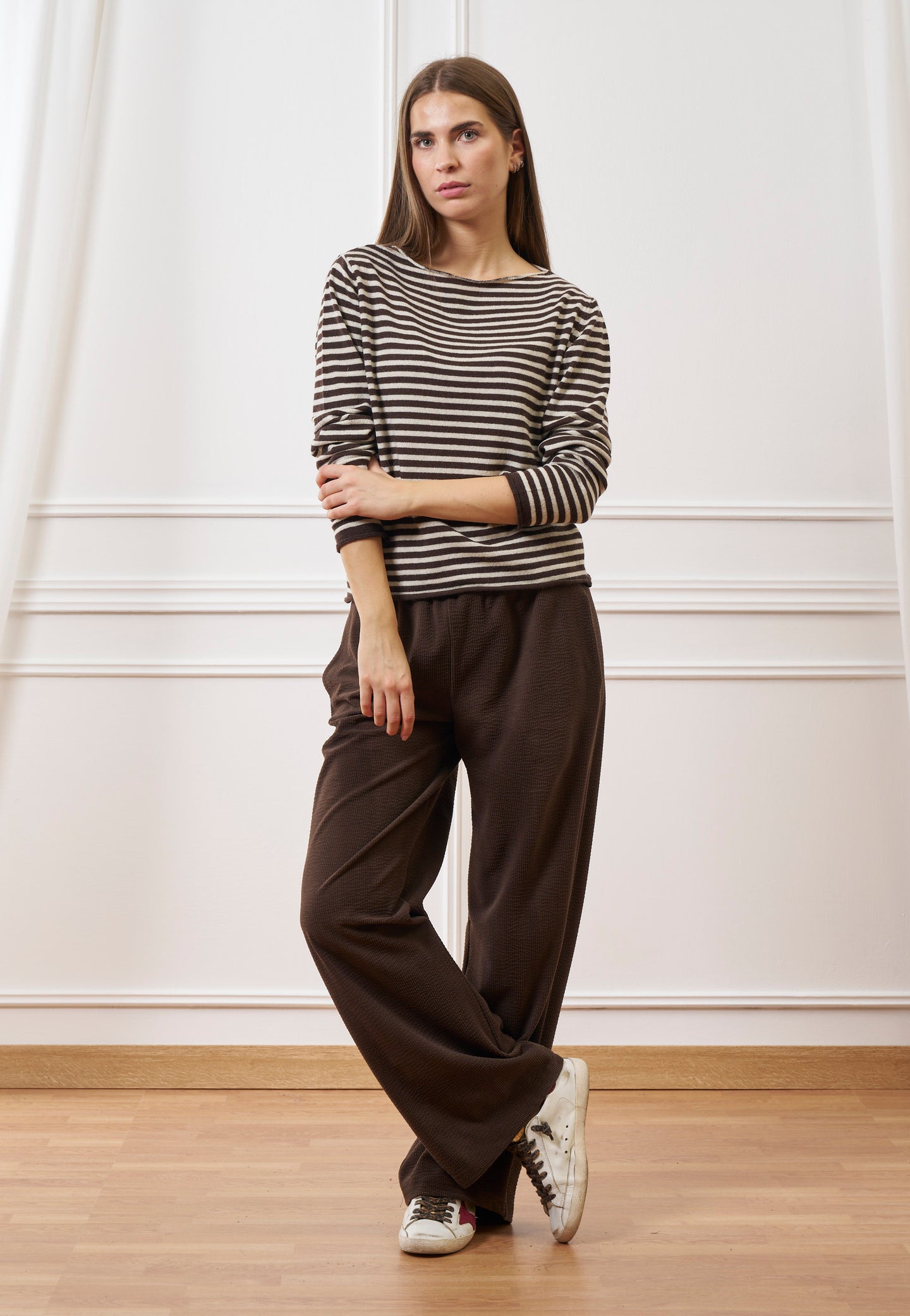 Pantalone ampio in velluto a coste