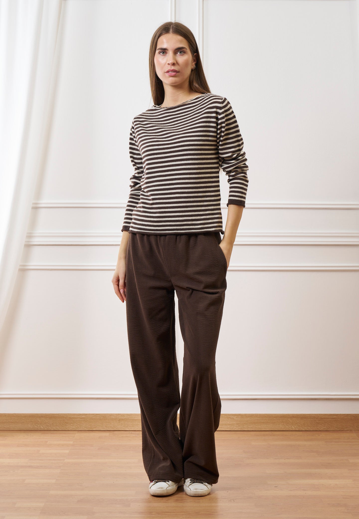 Pantalone ampio in velluto a coste