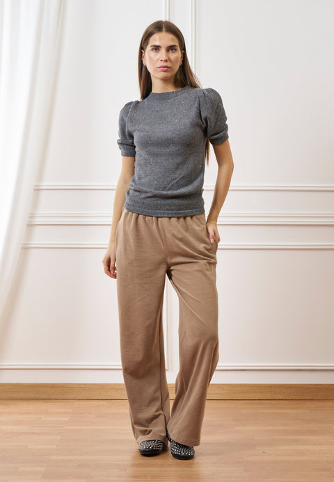 Pantalone ampio in velluto a coste