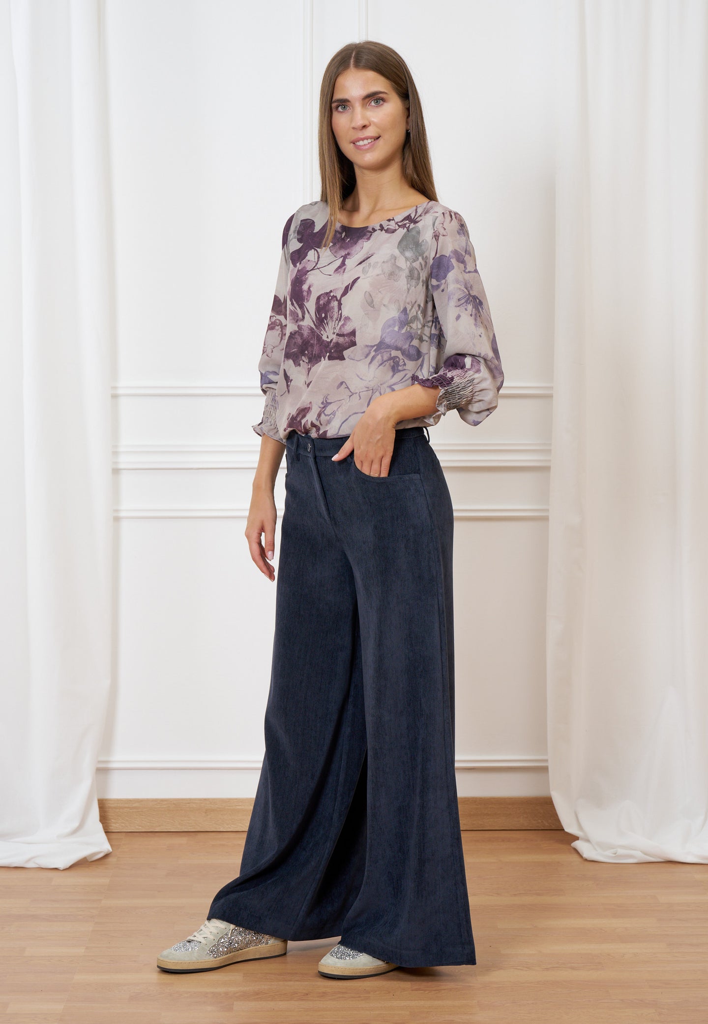 Pantalone ampio in velluto